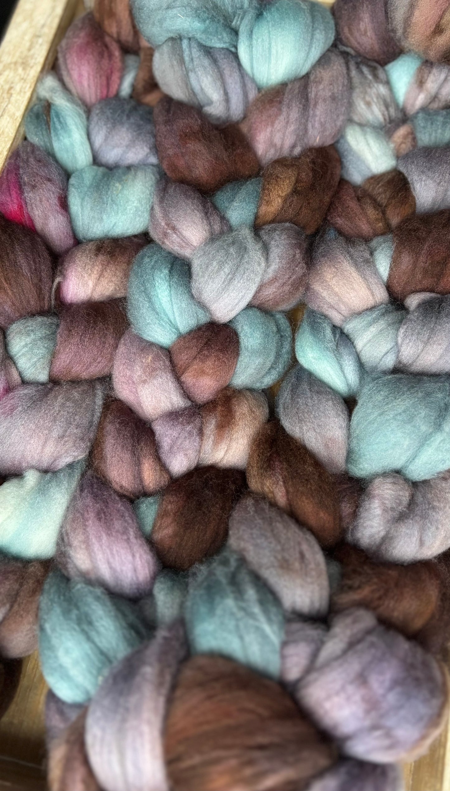 One of a Kind Batch - 100 grams of Spinning Fibre - Superwash Merino Wool 22 Micron - Hand Dyed Combed Top