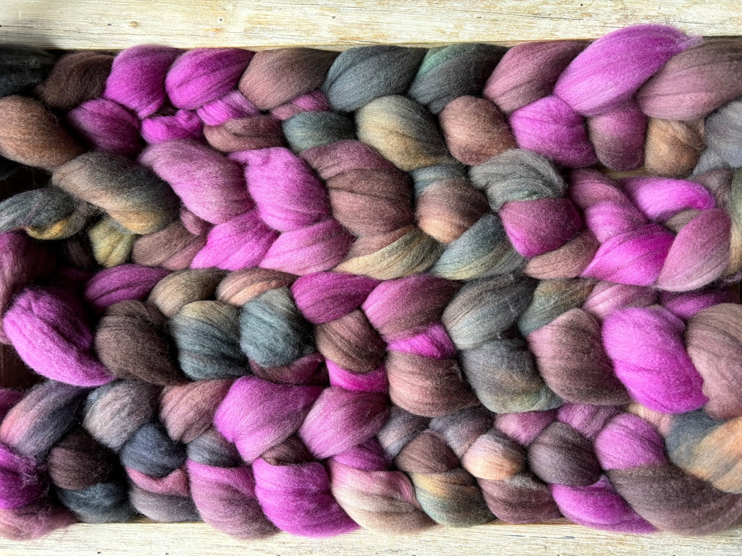 One of a Kind Batch - 100 grams of Spinning Fibre - 80% Superwash Merino Wool/ 20% Nylon - 22.5 Micron - Hand Dyed Combed Top