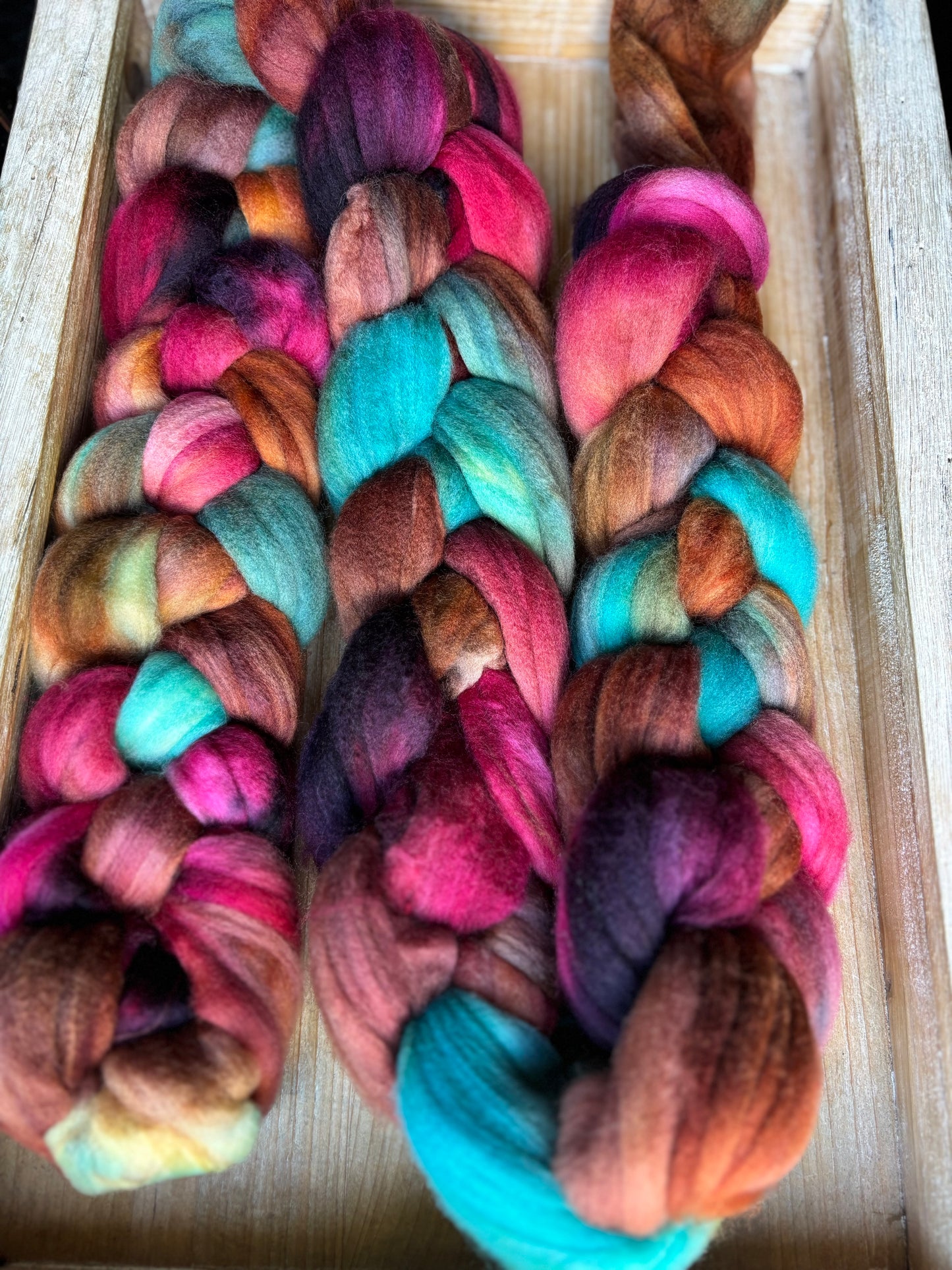 One of a Kind Batch - 100 grams of Spinning Fibre - Superwash Merino Wool 22 Micron - Hand Dyed Combed Top
