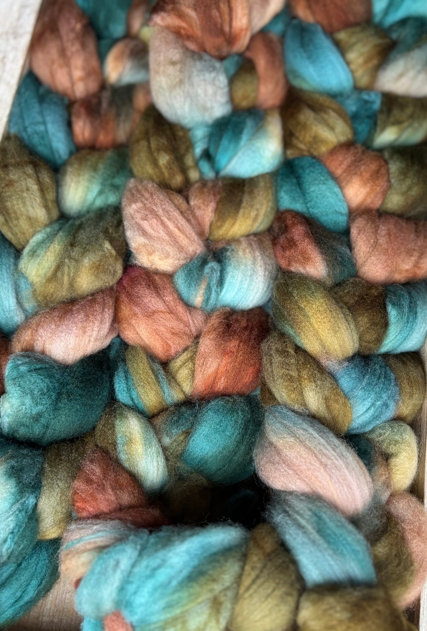 One of a Kind Batch - 100 grams of Spinning Fibre - Superwash Merino Wool 22 Micron - Hand Dyed Combed Top