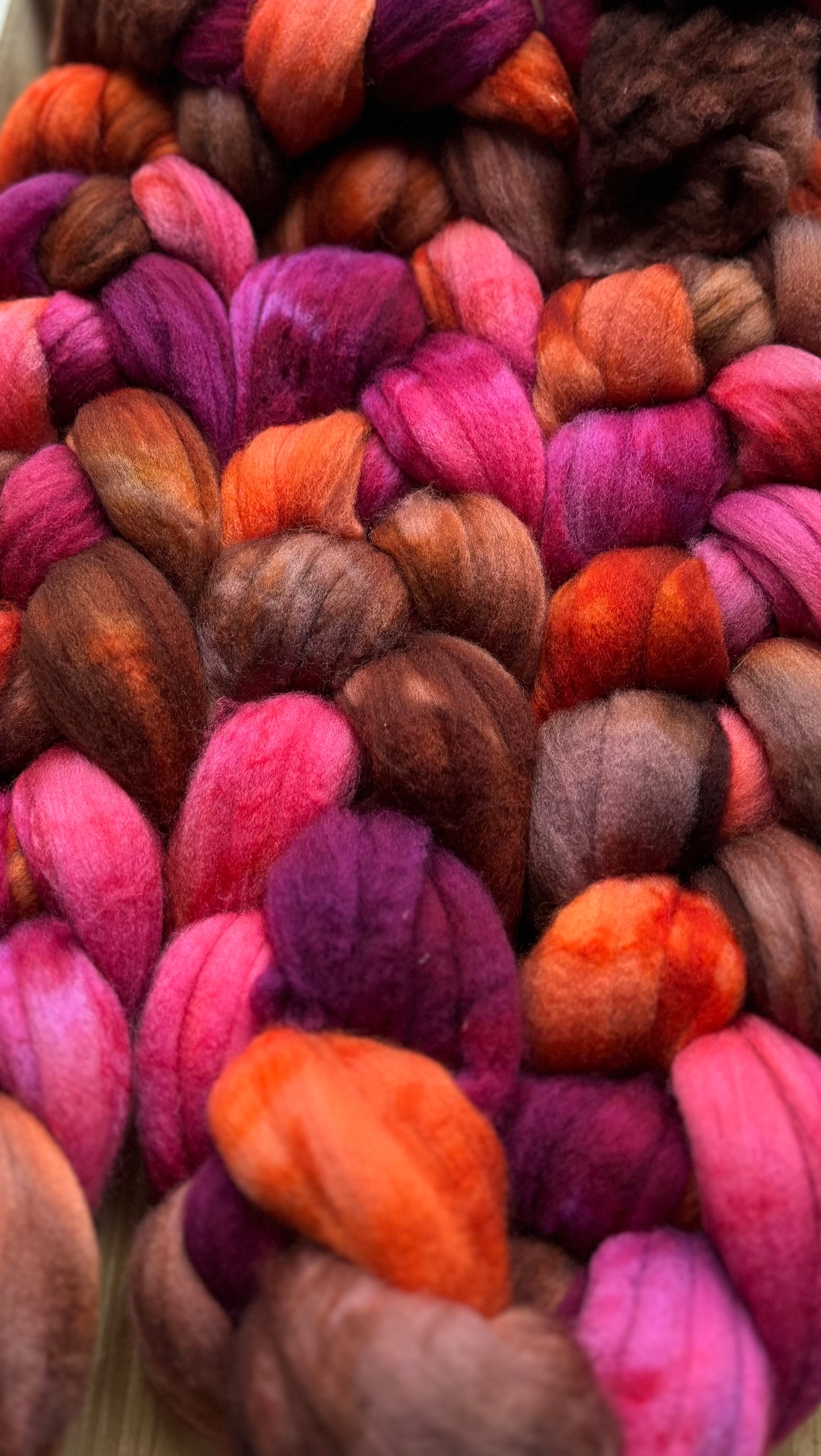 One of a Kind Batch - 100 grams of Spinning Fibre - Superwash Merino Wool 22 Micron - Hand Dyed Combed Top