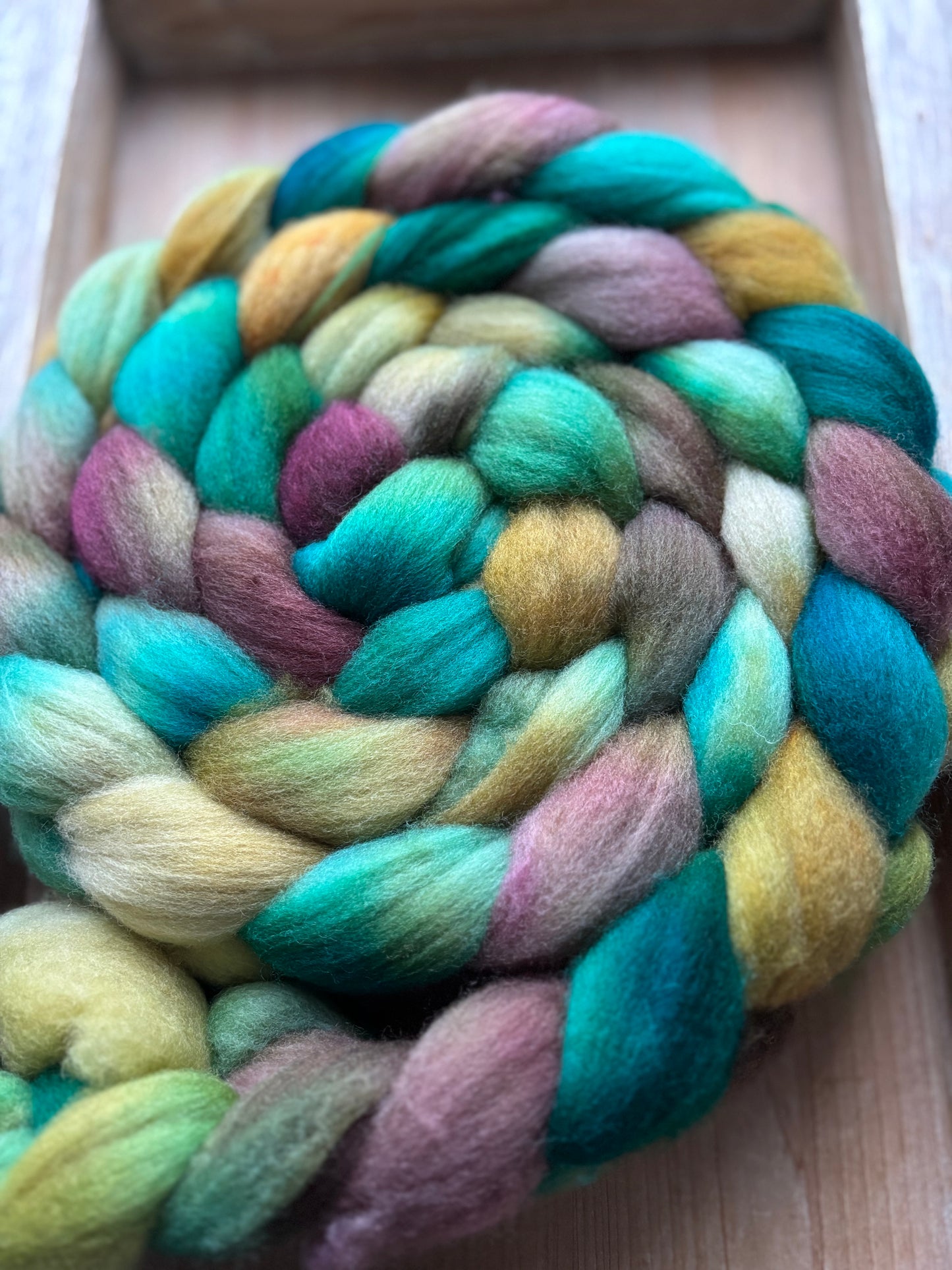 One of a Kind Batch - 100 grams of Spinning Fibre - 100% Polwarth - 22 Micron - Hand Dyed Combed Top