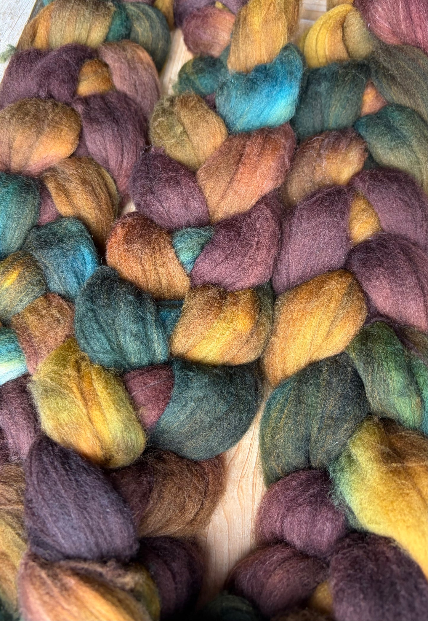 100% Superwash Merino Wool - 22 Micron - One of a Kind Batch - 100 grams of Spinning Fibre - Hand Dyed Combed Top