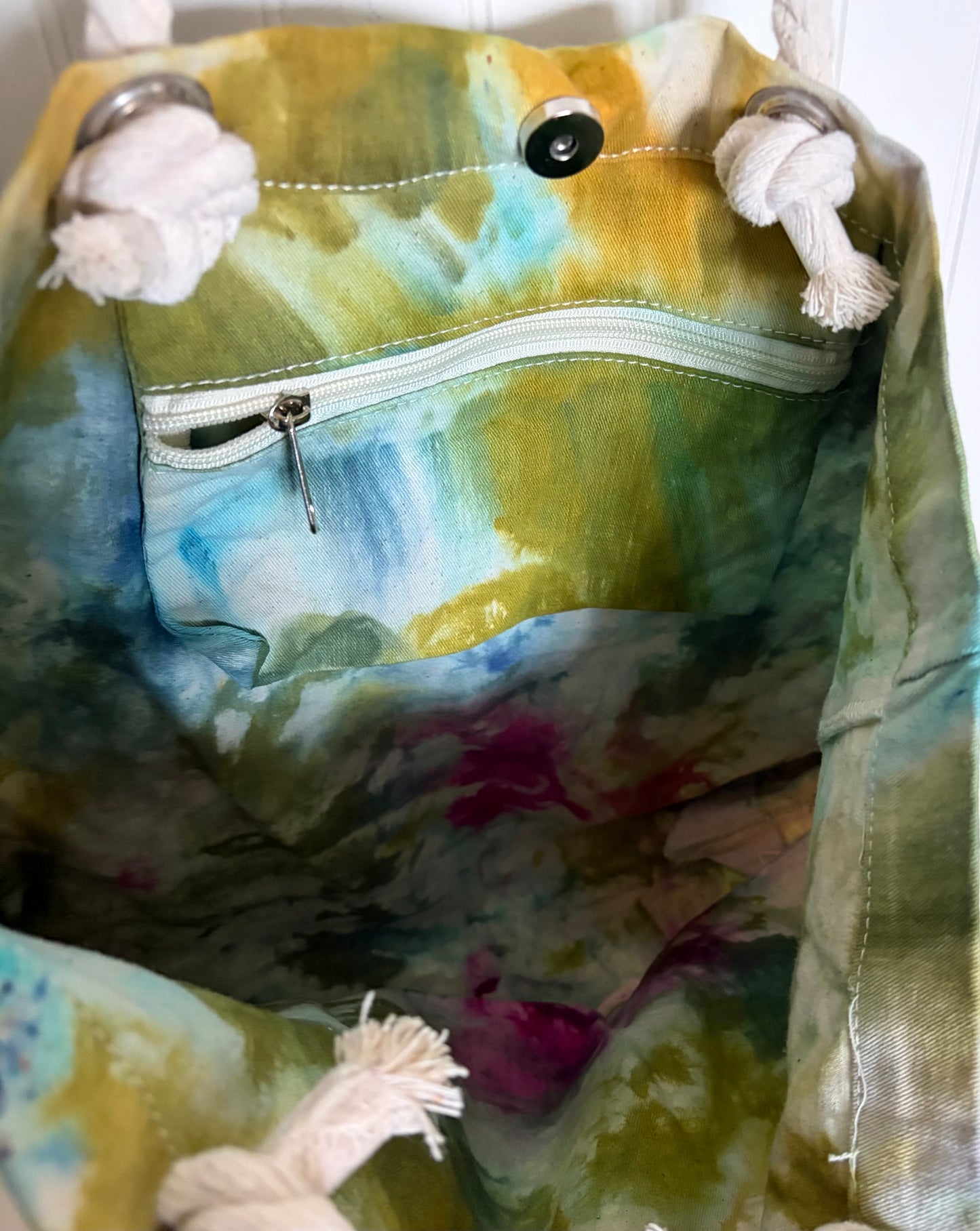 Ice Dyed Cotton Tote Bag