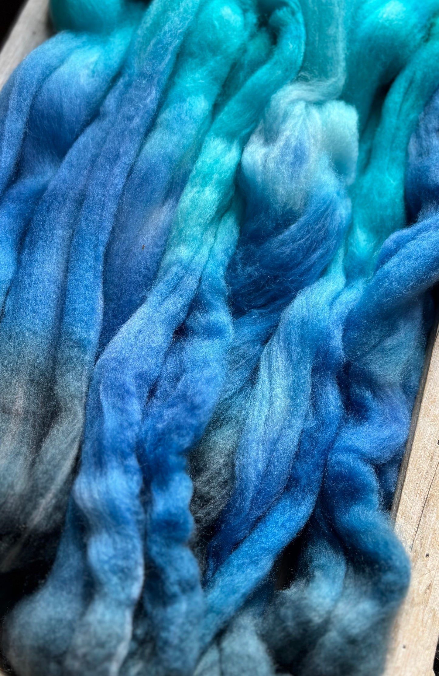 One of a Kind Batch - 100 grams of Spinning Fibre - 80% Superwash Merino Wool/ 20% Nylon - 22.5 Micron - Hand Dyed Combed Top