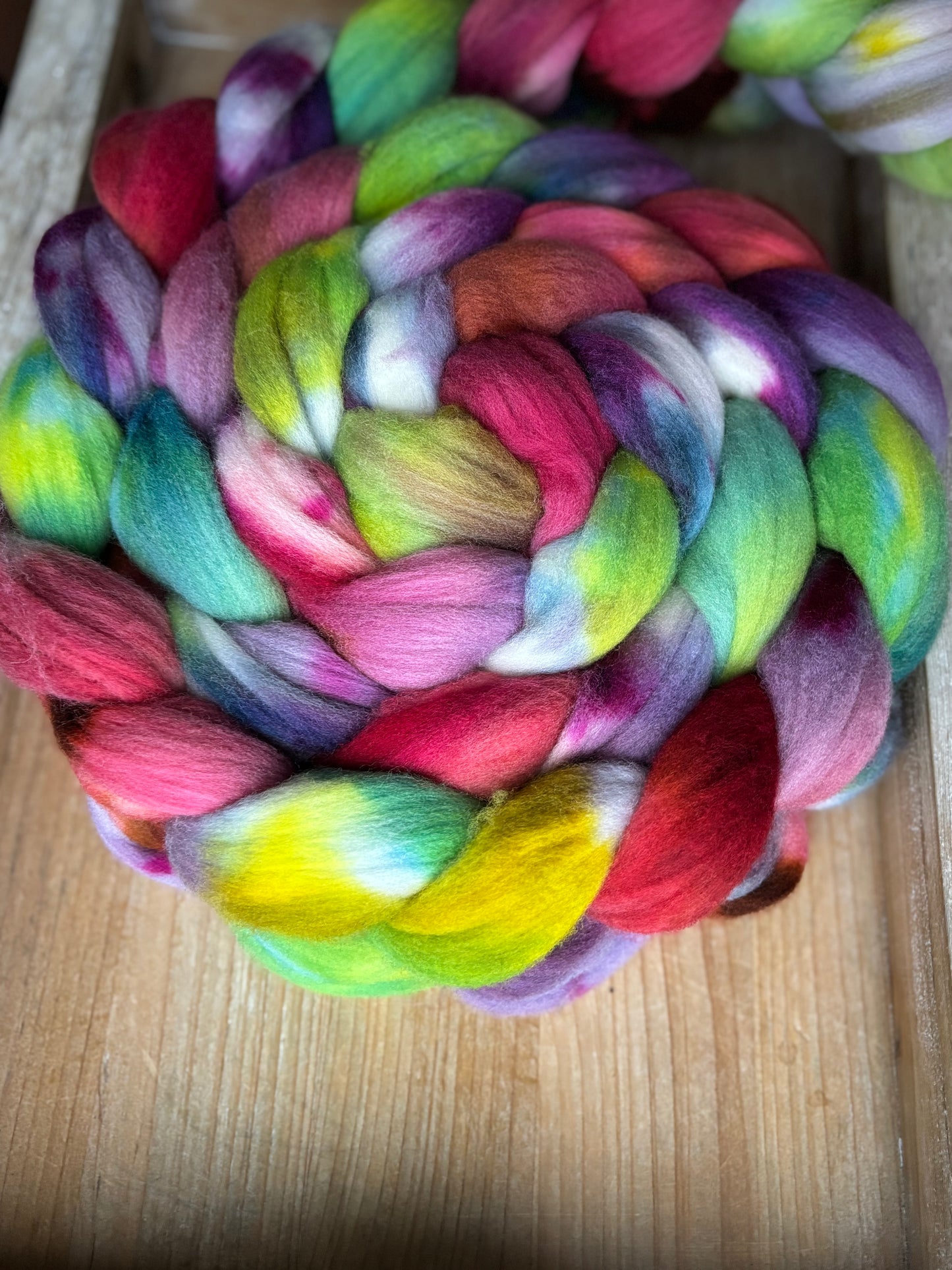 One of a Kind Batch - 100 grams of Spinning Fibre - 100% Targhee - 23 Micron - Hand Dyed Combed Top