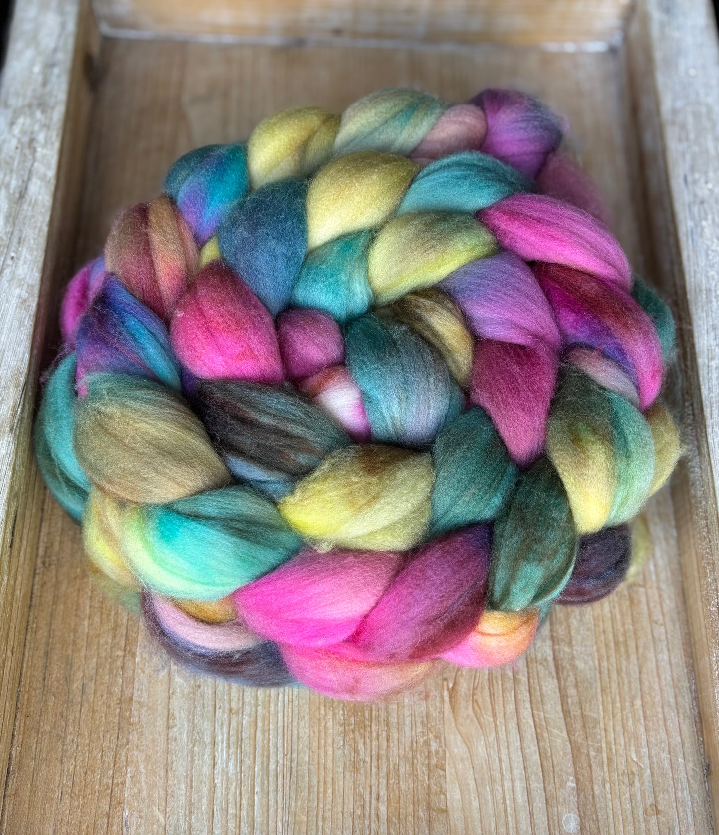 One of a Kind Batch - 100 grams of Spinning Fibre - Superwash Merino Wool 22 Micron - Hand Dyed Combed Top