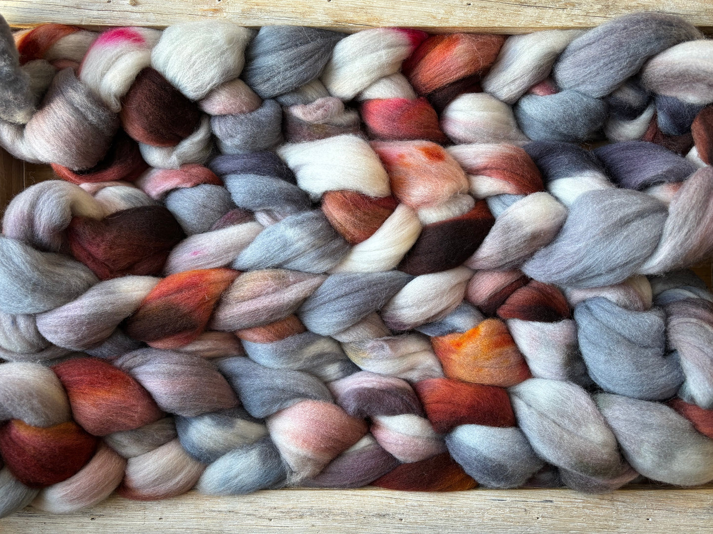 One of a Kind Batch - 100 grams of Spinning Fibre - 100% Targhee - 23 Micron - Hand Dyed Combed Top