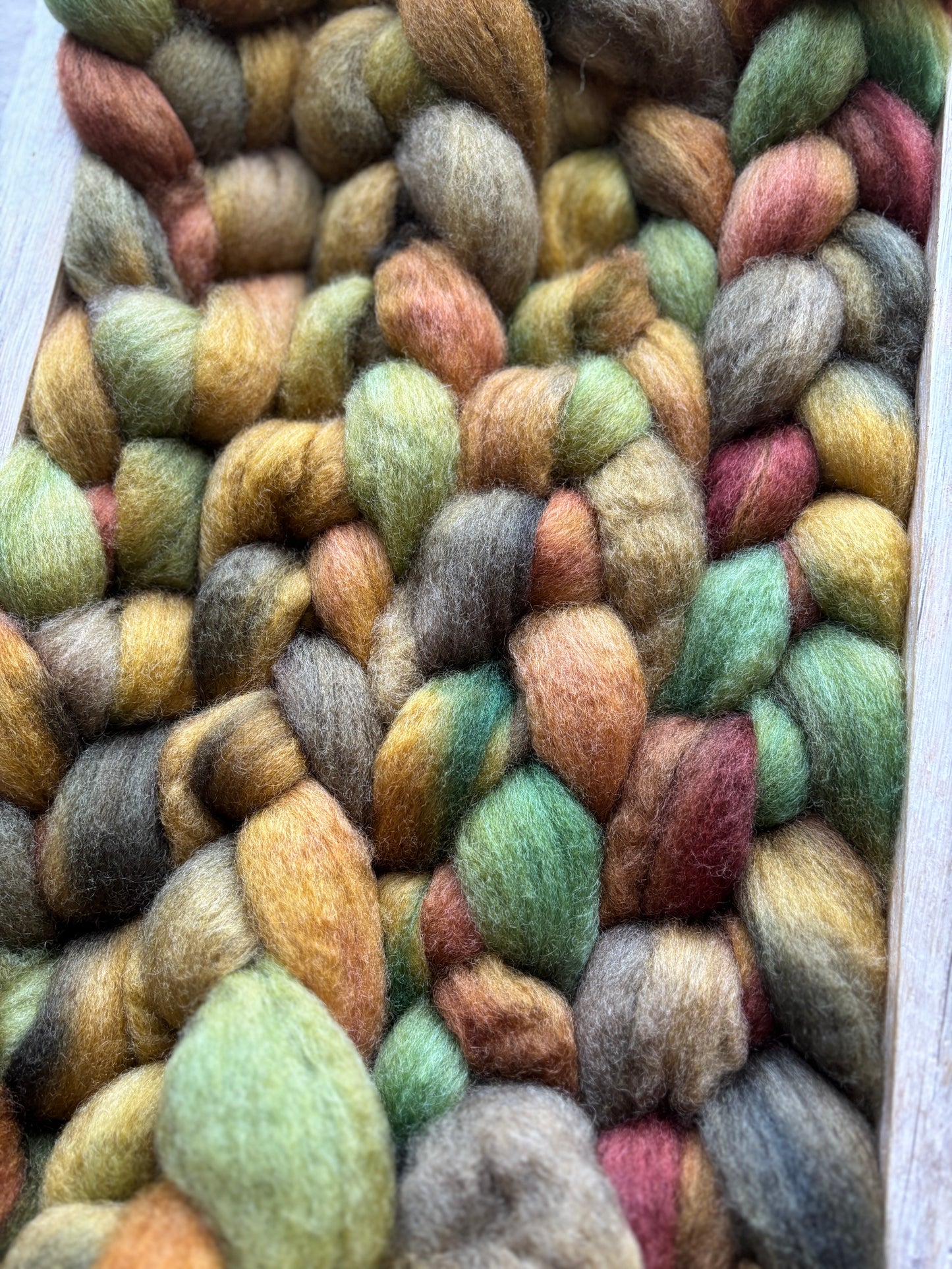 One of a Kind Batch - 100 grams of Spinning Fibre - Bluefaced Leicester Wool - 26 Micron - Hand Dyed Combed Top