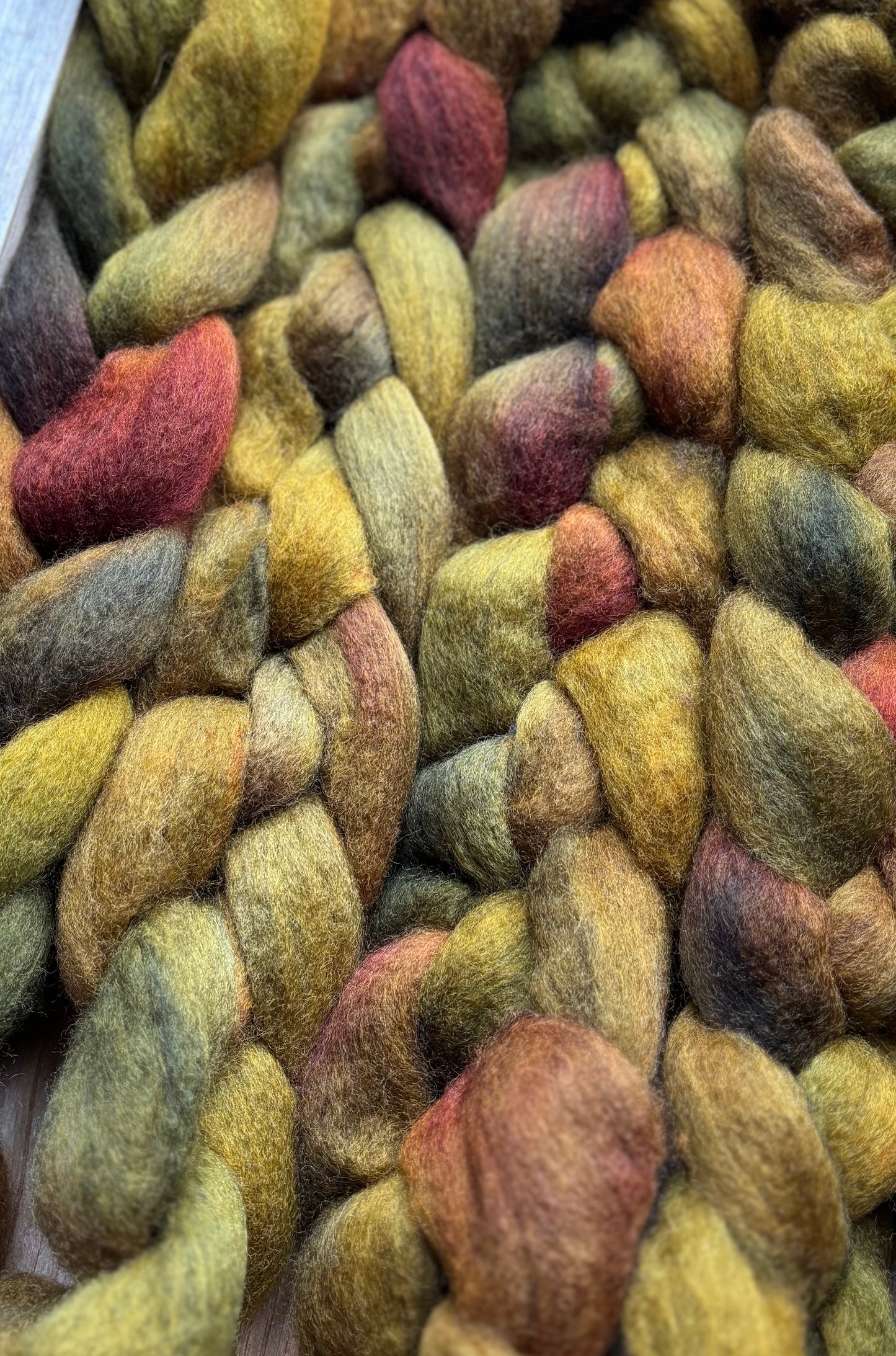 One of a Kind Batch - 100 grams of Spinning Fibre - Bluefaced Leicester Wool - 26 Micron - Hand Dyed Combed Top