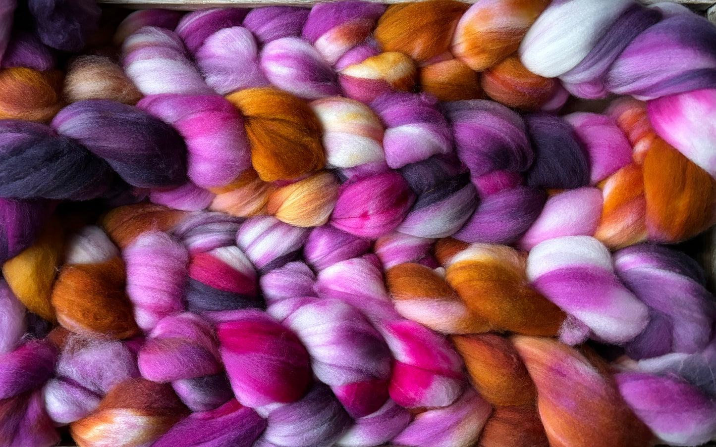 One of a Kind Batch - 100 grams of Spinning Fibre - Superwash Merino Wool 22 Micron - Hand Dyed Combed Top