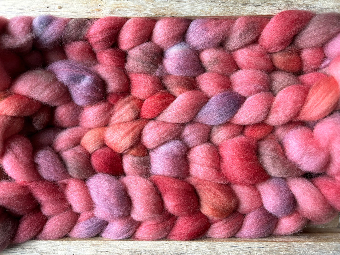 One of a Kind Batch - 100 grams of Spinning Fibre - Bluefaced Leicester Wool - 26 Micron - Hand Dyed Combed Top