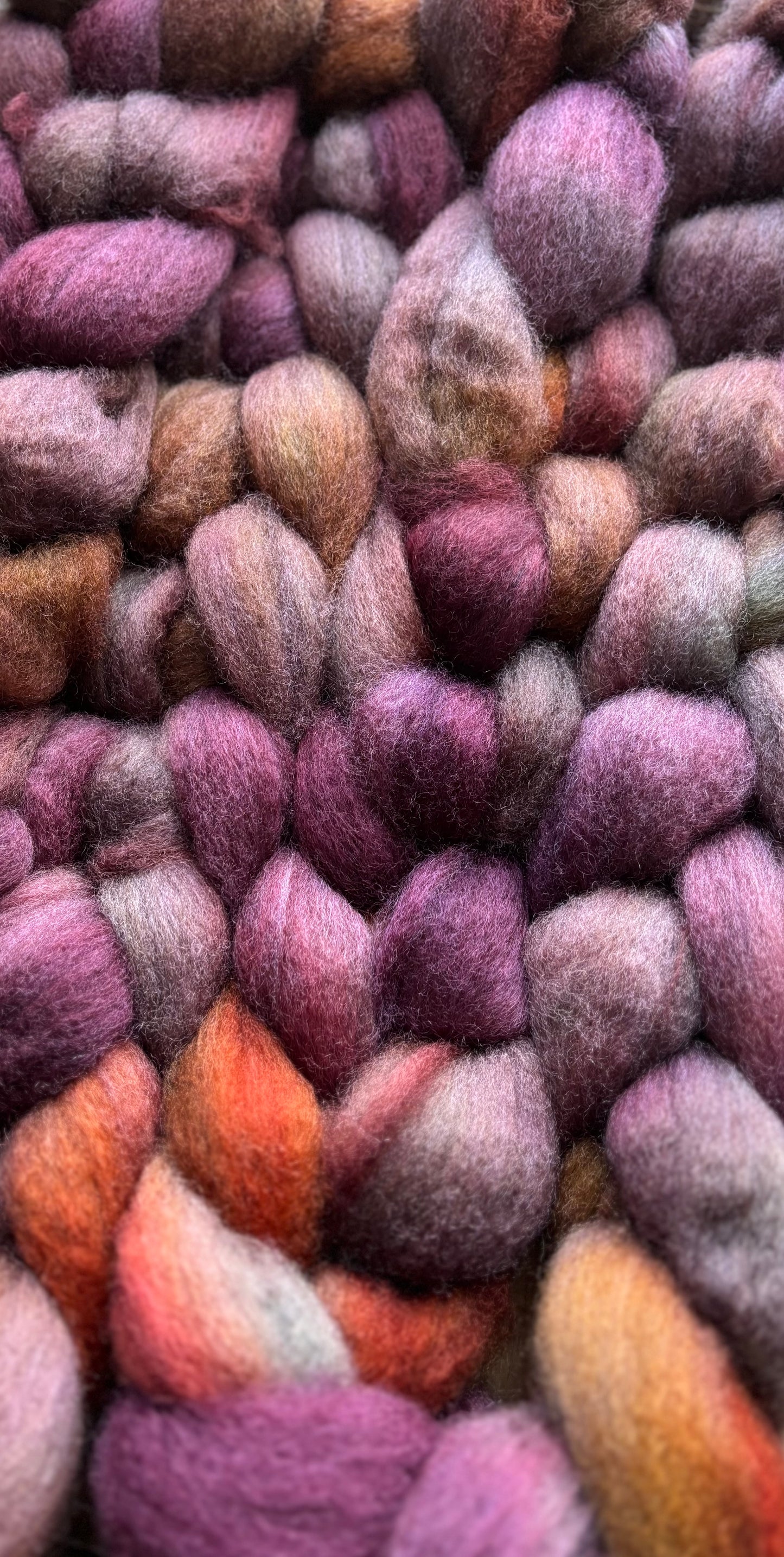 One of a Kind Batch - 100 grams of Spinning Fibre - Bluefaced Leicester Wool - 26 Micron - Hand Dyed Combed Top