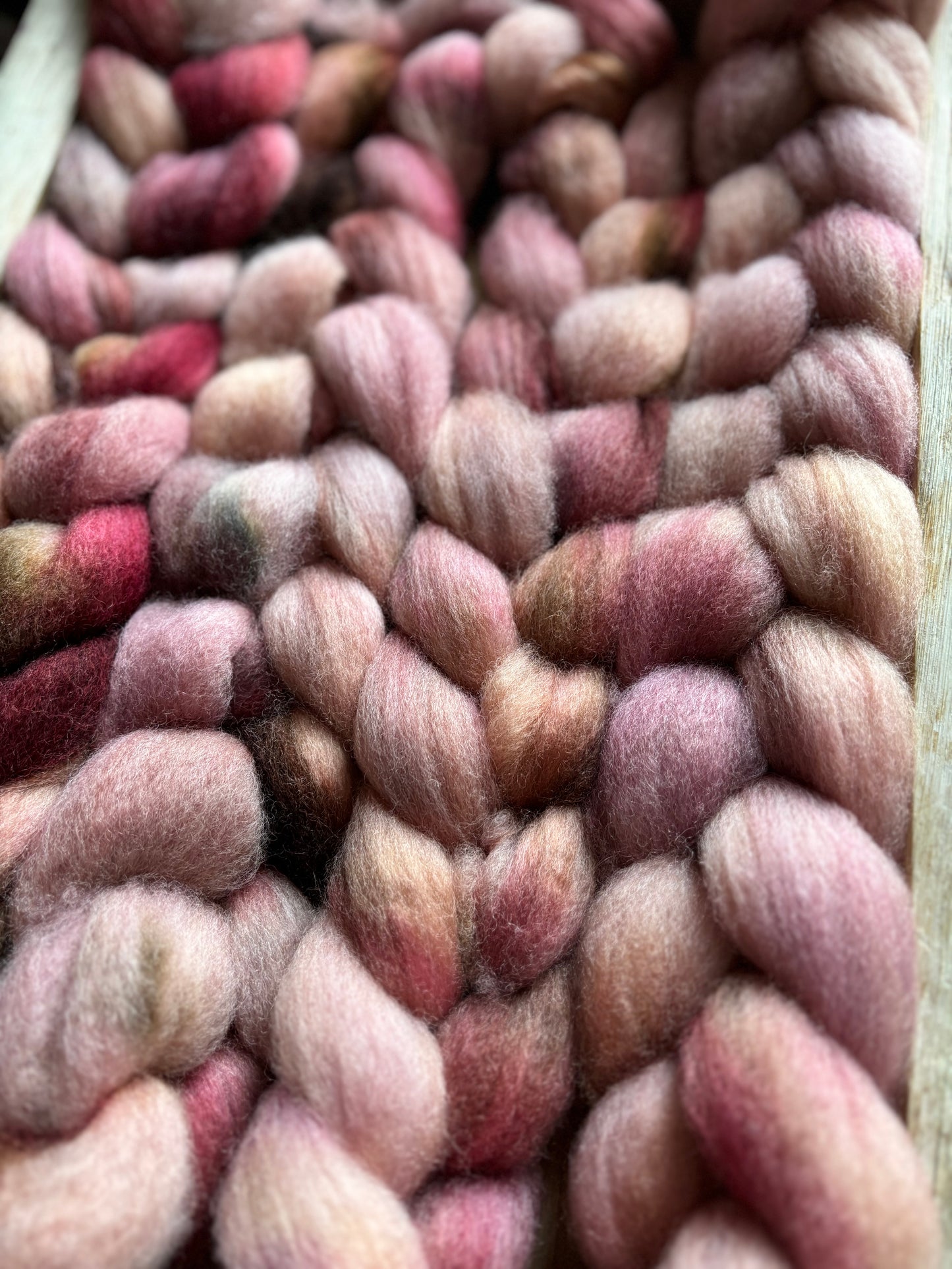 One of a Kind Batch - 100 grams of Spinning Fibre - Bluefaced Leicester Wool - 26 Micron - Hand Dyed Combed Top