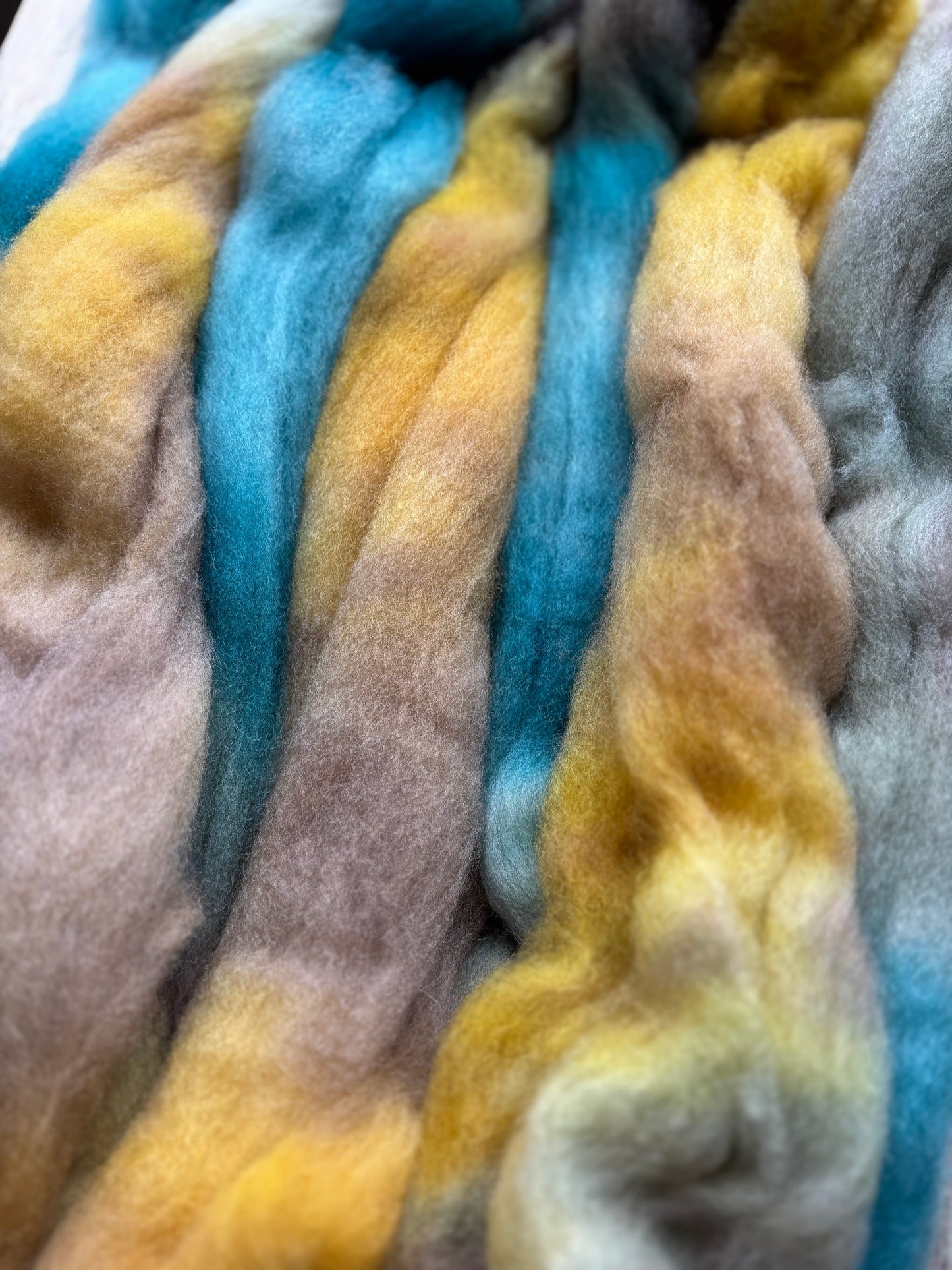 One of a Kind Batch - 100 grams of Spinning Fibre - 100% Polwarth - 22 Micron - Hand Dyed Combed Top