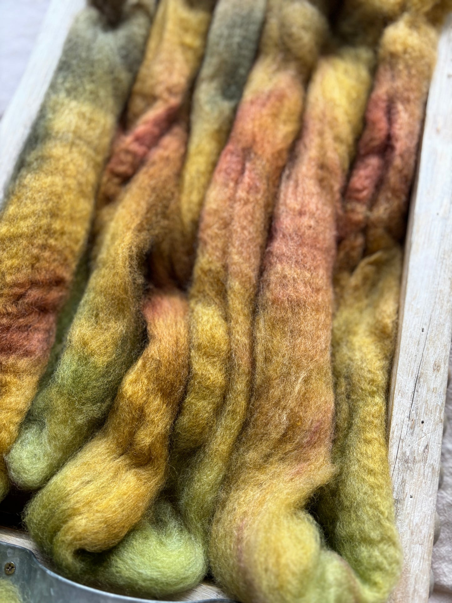 One of a Kind Batch - 100 grams of Spinning Fibre - Bluefaced Leicester Wool - 26 Micron - Hand Dyed Combed Top