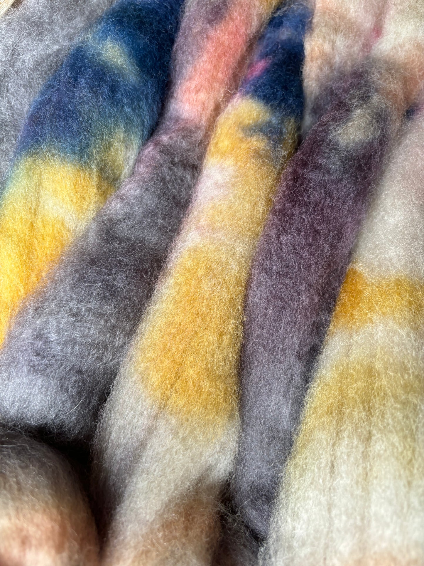 One of a Kind Batch - 100 grams of Spinning Fibre - Bluefaced Leicester Wool - 26 Micron - Hand Dyed Combed Top