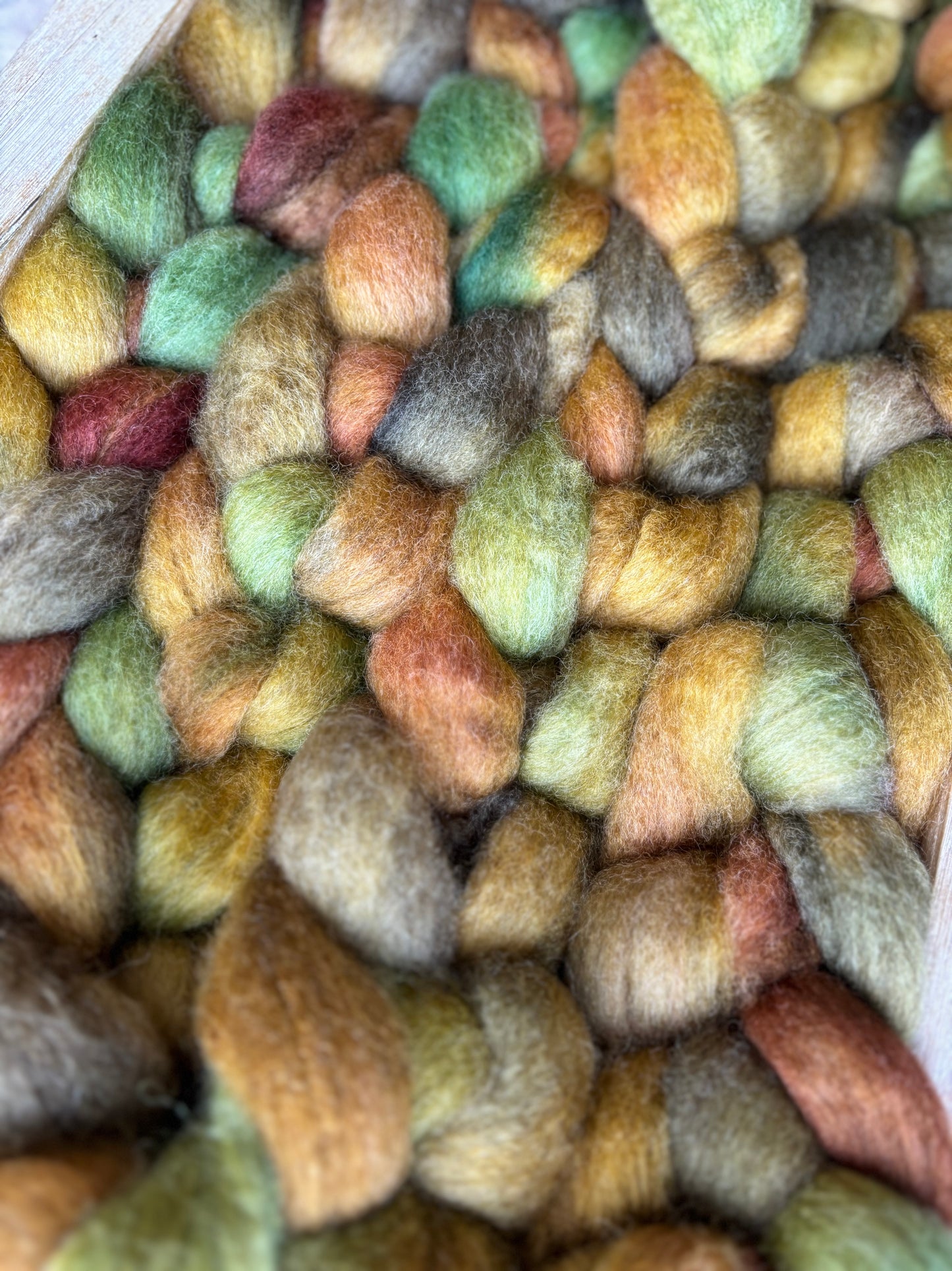 One of a Kind Batch - 100 grams of Spinning Fibre - Bluefaced Leicester Wool - 26 Micron - Hand Dyed Combed Top