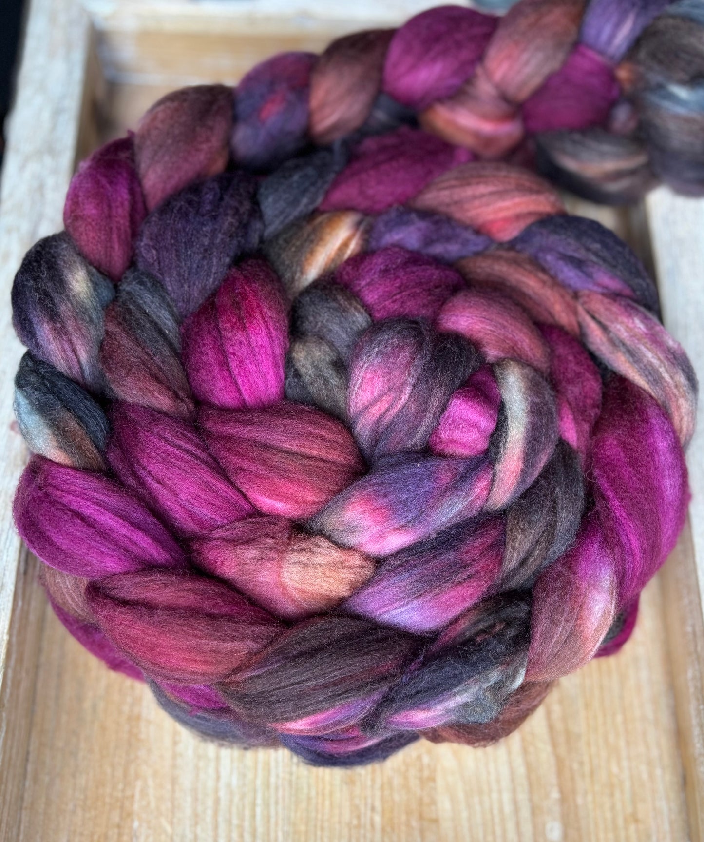 One of a Kind Batch - 100 grams of Spinning Fibre - 80% Superwash Merino Wool/ 20% Nylon - 22.5 Micron - Hand Dyed Combed Top