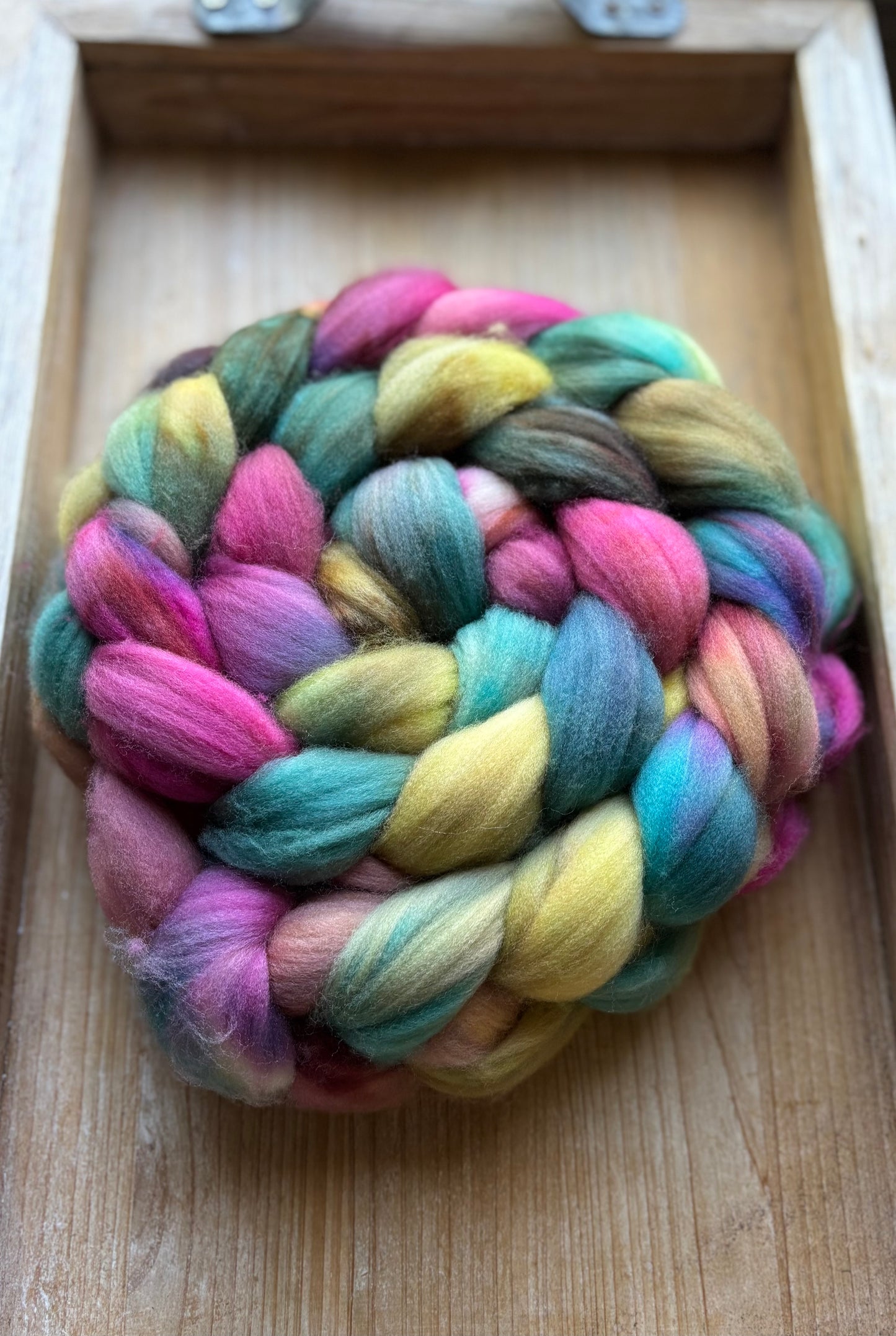 One of a Kind Batch - 100 grams of Spinning Fibre - Superwash Merino Wool 22 Micron - Hand Dyed Combed Top
