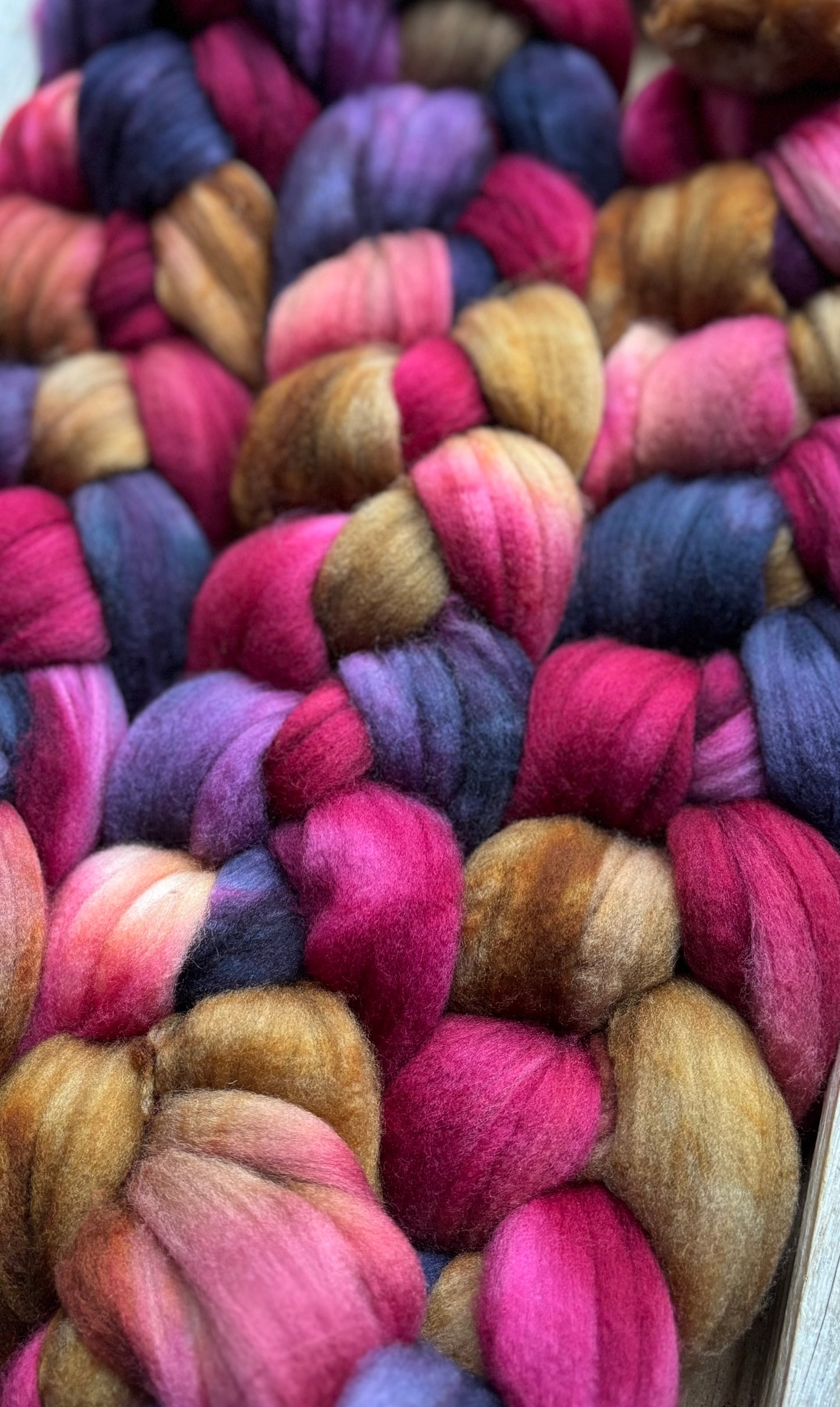 One of a Kind Batch - 100 grams of Spinning Fibre - Superwash Merino Wool 22 Micron - Hand Dyed Combed Top