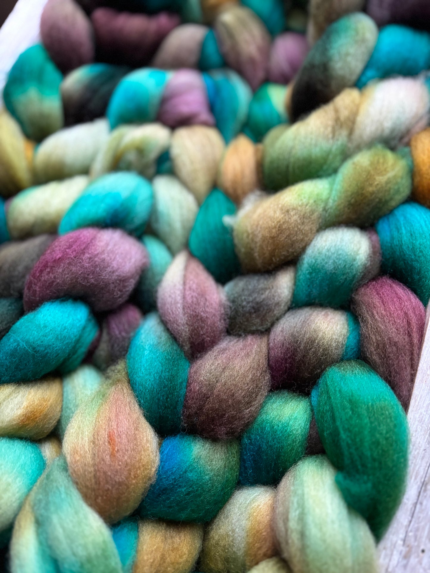One of a Kind Batch - 100 grams of Spinning Fibre - 100% Polwarth - 22 Micron - Hand Dyed Combed Top