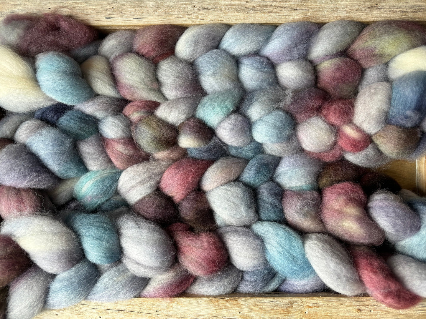 One of a Kind Batch - 100 grams of Spinning Fibre - Bluefaced Leicester Wool - 26 Micron - Hand Dyed Combed Top
