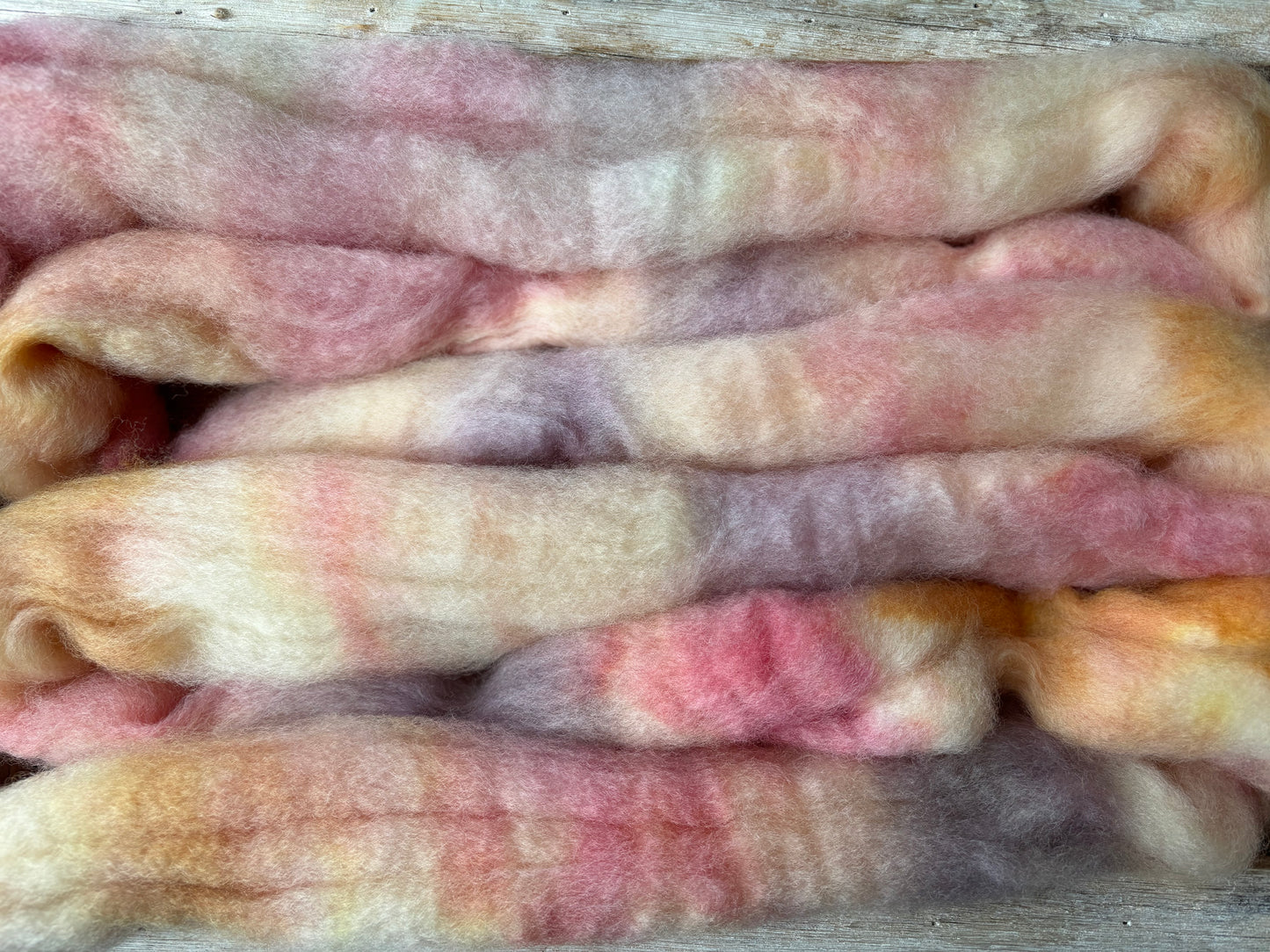 One of a Kind Batch - 100 grams of Spinning Fibre - Bluefaced Leicester Wool - 26 Micron - Hand Dyed Combed Top