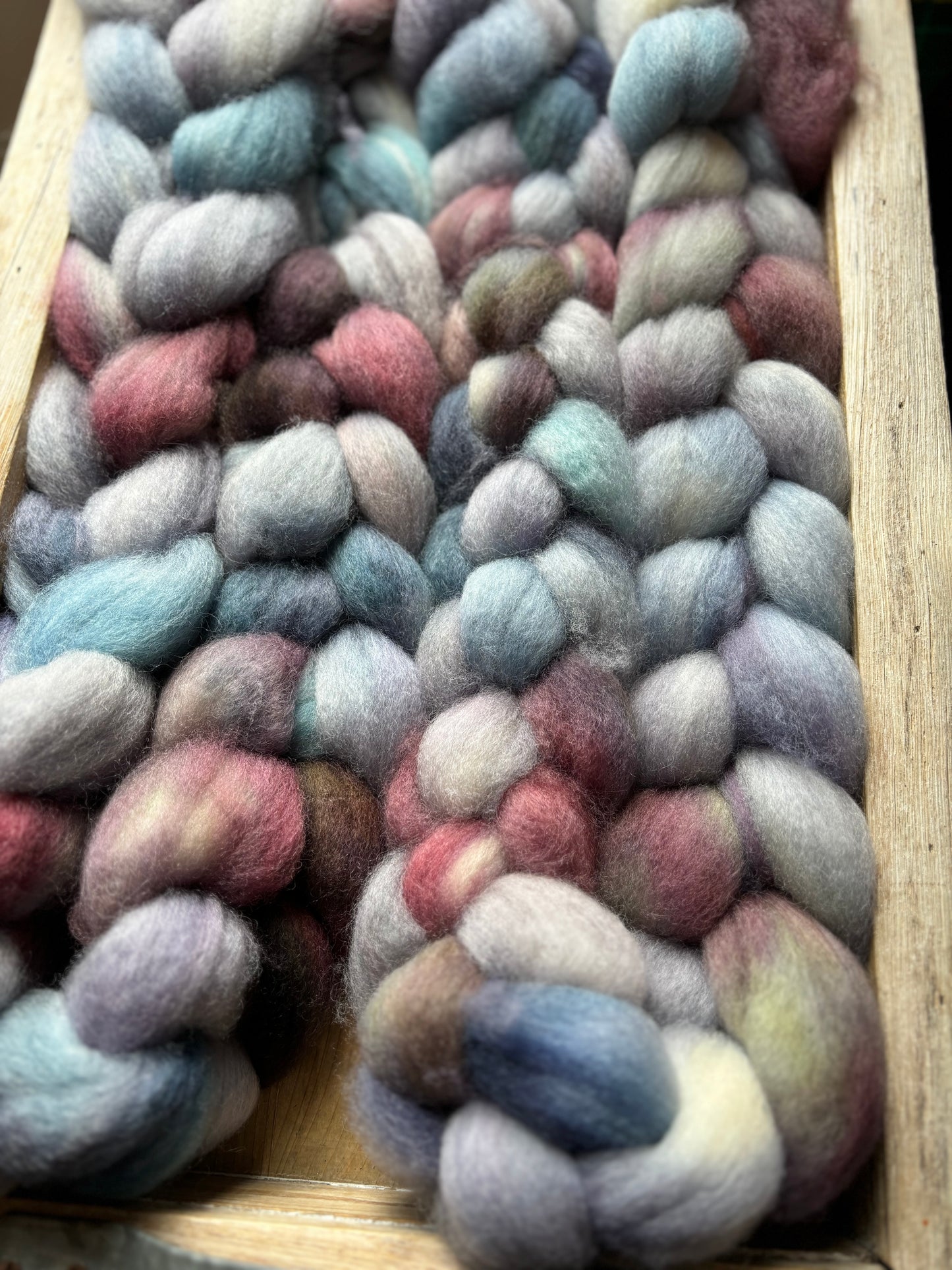 One of a Kind Batch - 100 grams of Spinning Fibre - Bluefaced Leicester Wool - 26 Micron - Hand Dyed Combed Top