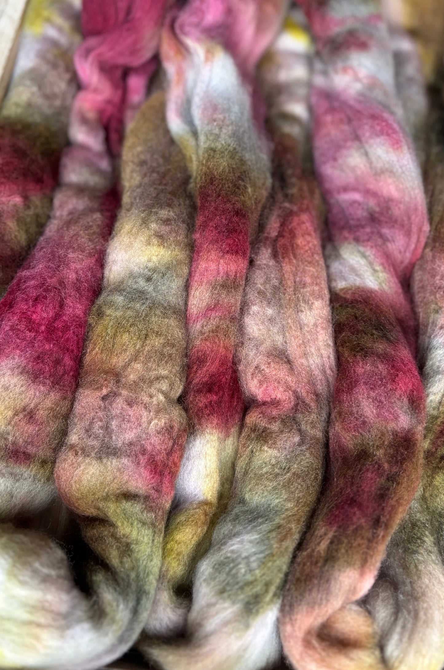 One of a Kind Batch - 100 grams of Spinning Fibre - Untreated Merino Wool 22 Micron - Hand Dyed Combed Top