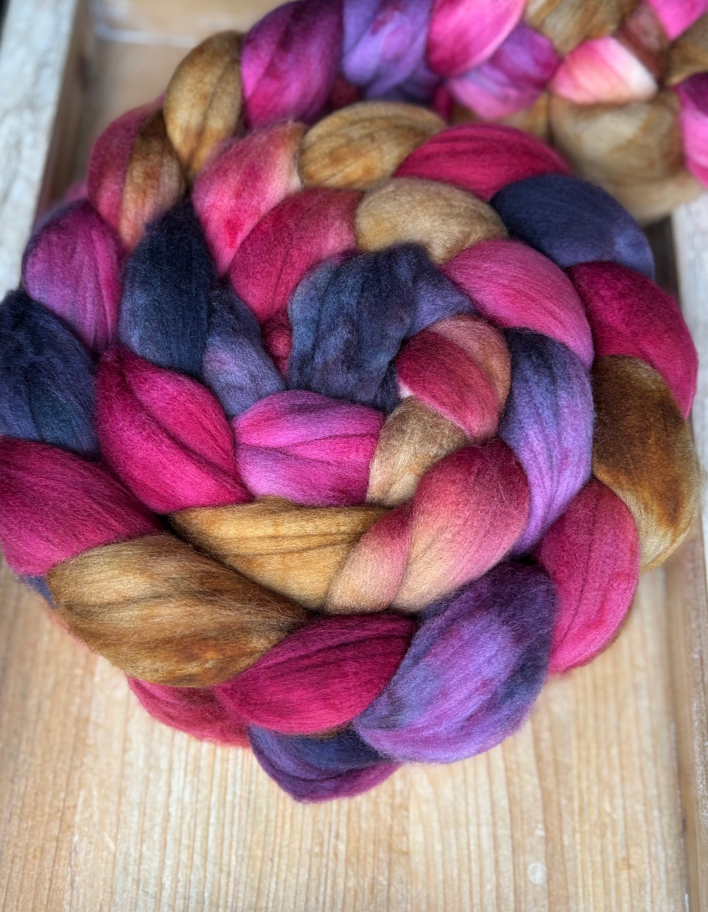 One of a Kind Batch - 100 grams of Spinning Fibre - Superwash Merino Wool 22 Micron - Hand Dyed Combed Top