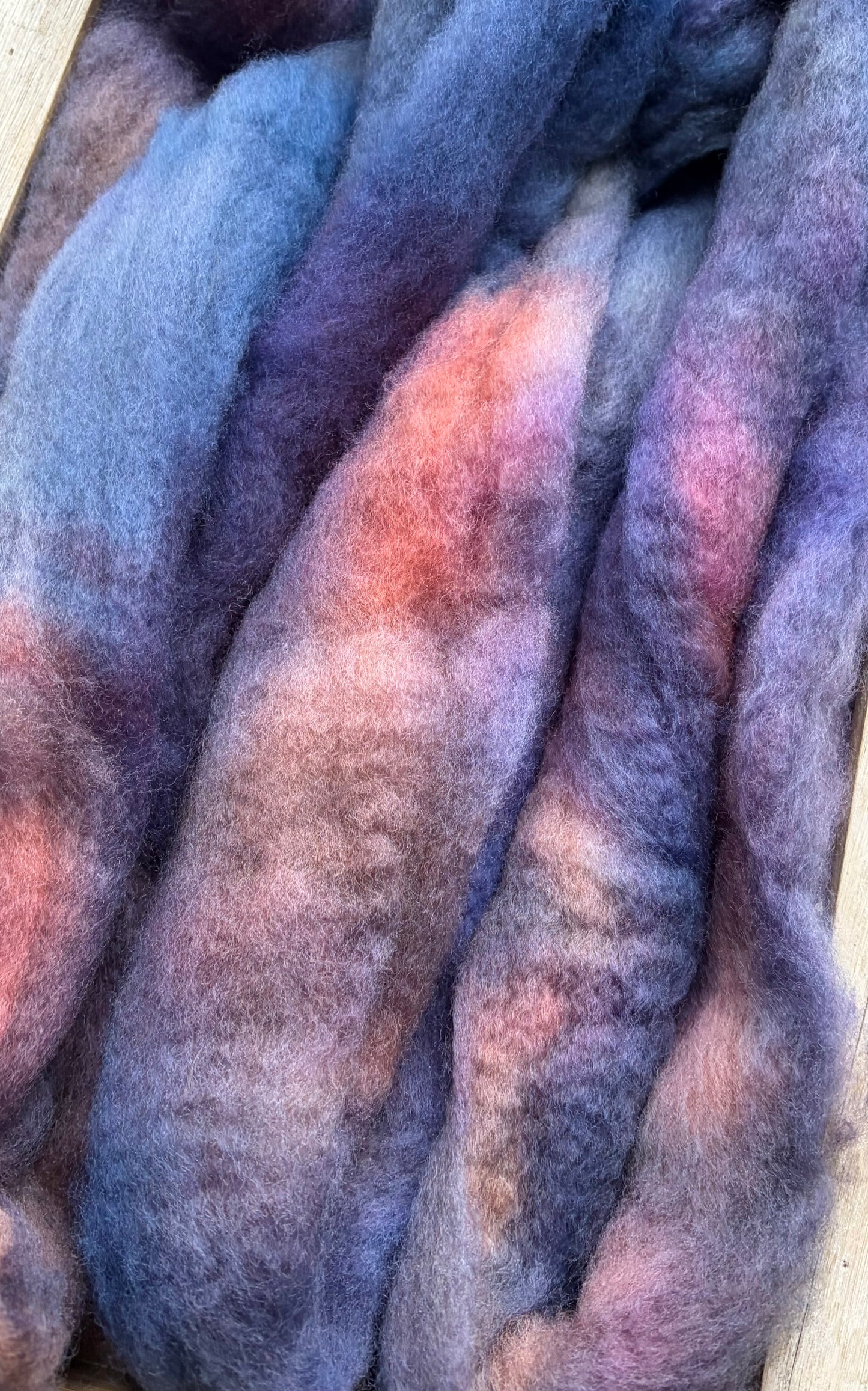Bluefaced Leicester Wool - 26 Micron - One of a Kind Batch - 100 grams of Spinning Fibre - Hand Dyed Combed Top