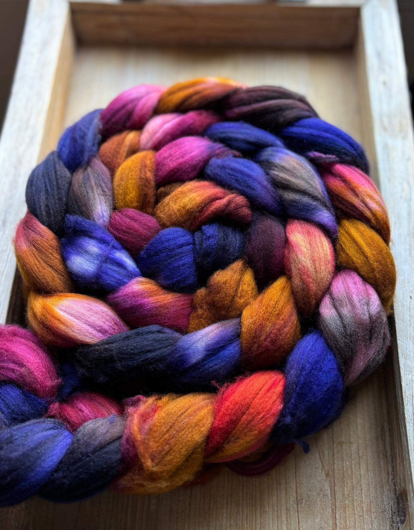 One of a Kind Batch - 100 grams of Spinning Fibre - Superwash Merino Wool 22 Micron - Hand Dyed Combed Top