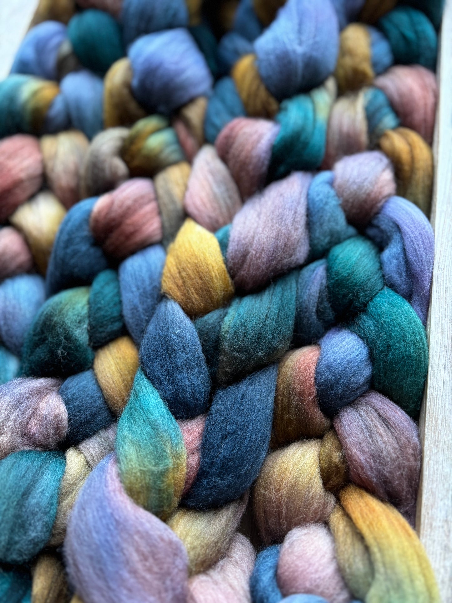 One of a Kind Batch - 100 grams of Spinning Fibre - 100% Targhee - 23 Micron - Hand Dyed Combed Top