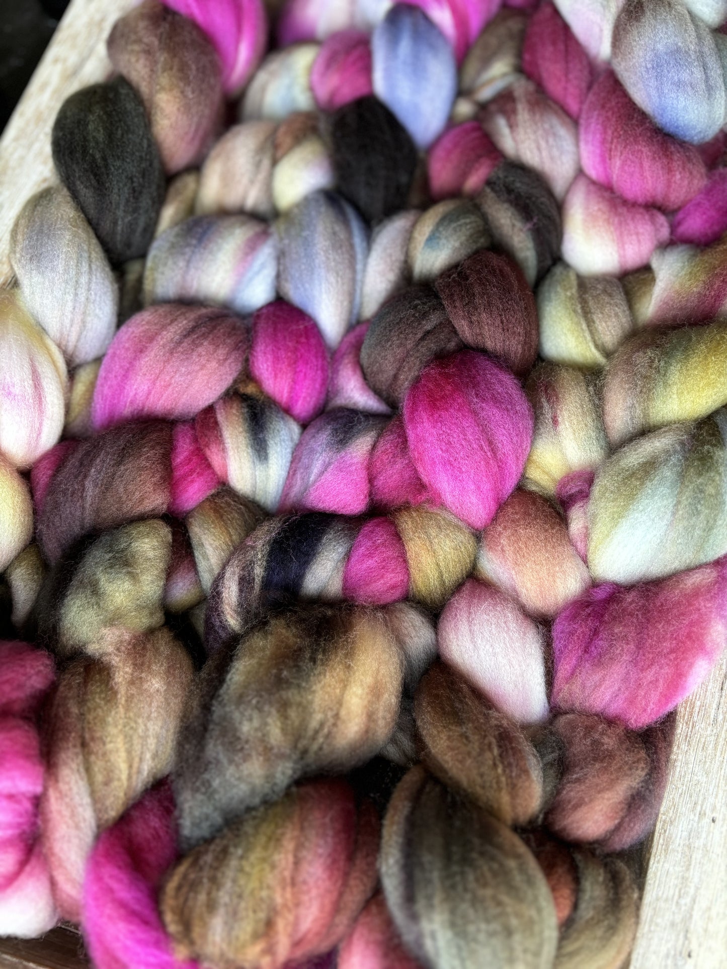 One of a Kind Batch - 100 grams of Spinning Fibre - Superwash Merino Wool 22 Micron - Hand Dyed Combed Top