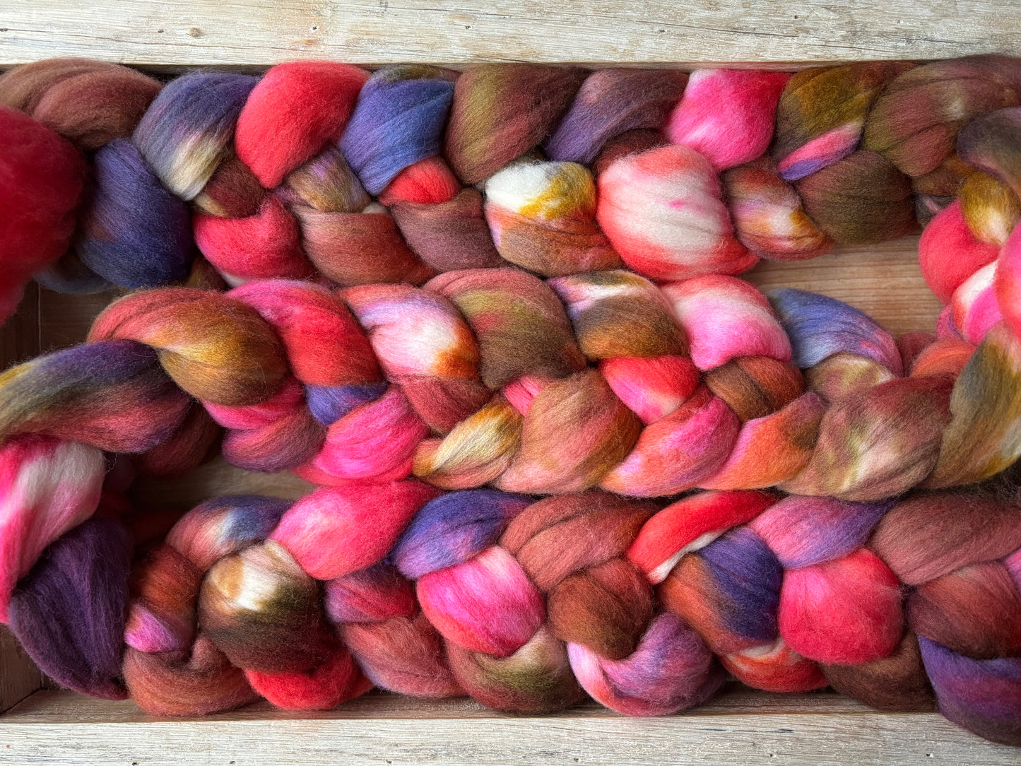 One of a Kind Batch - 100 grams of Spinning Fibre - 100% Targhee - 23 Micron - Hand Dyed Combed Top