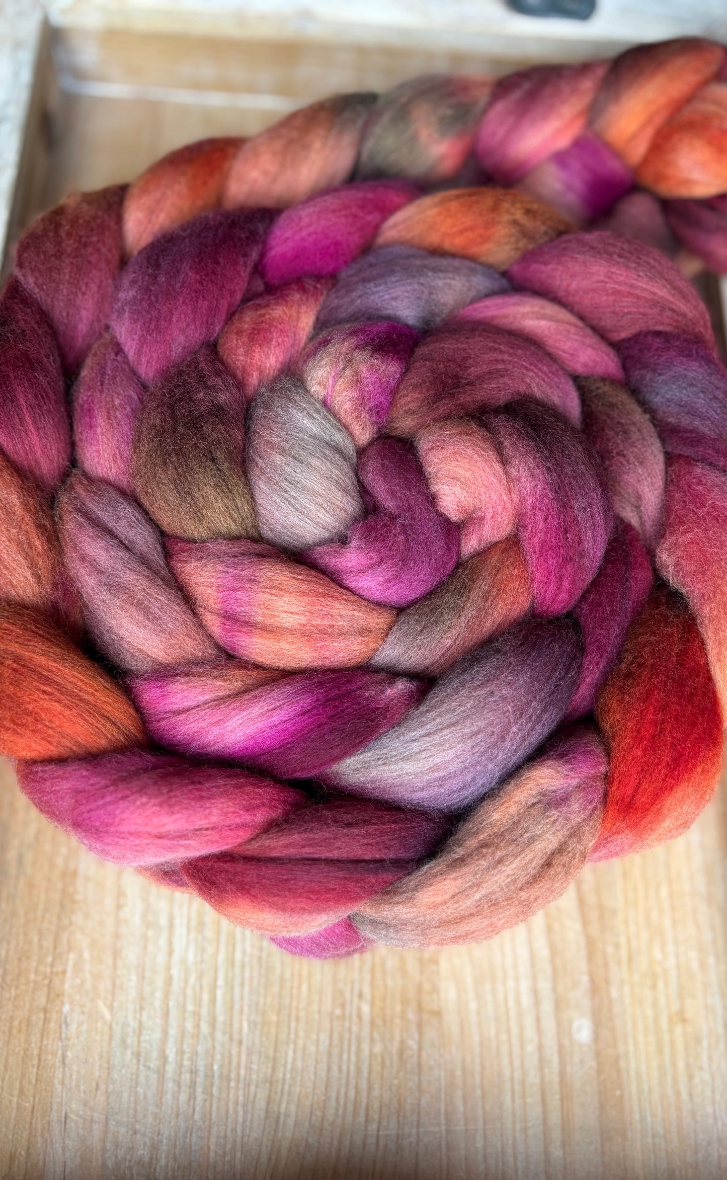 One of a Kind Batch - 100 grams of Spinning Fibre - Untreated Merino Wool 22 Micron - Hand Dyed Combed Top