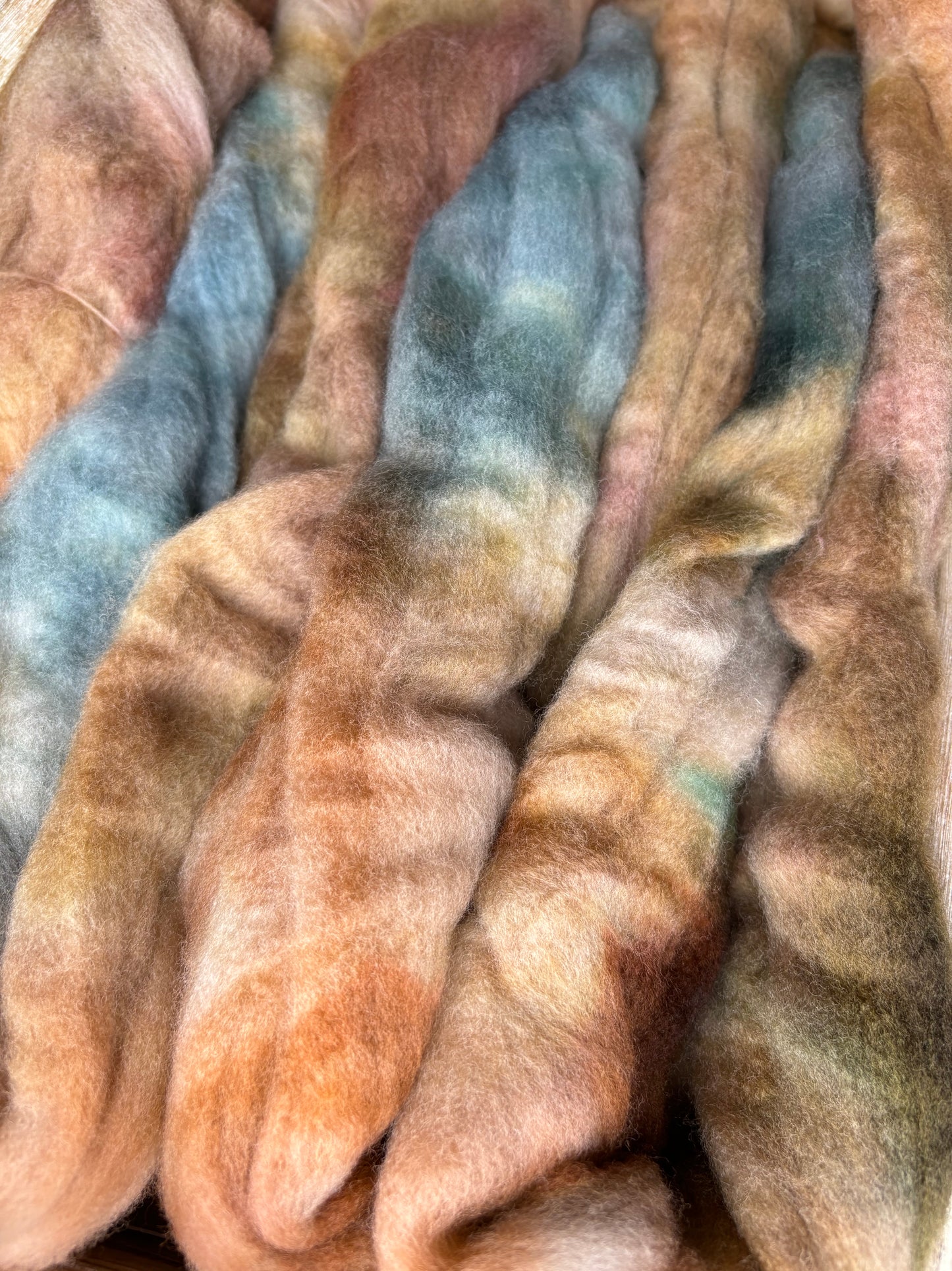 One of a Kind Batch - 100 grams of Spinning Fibre - Untreated Merino Wool 22 Micron - Hand Dyed Combed Top