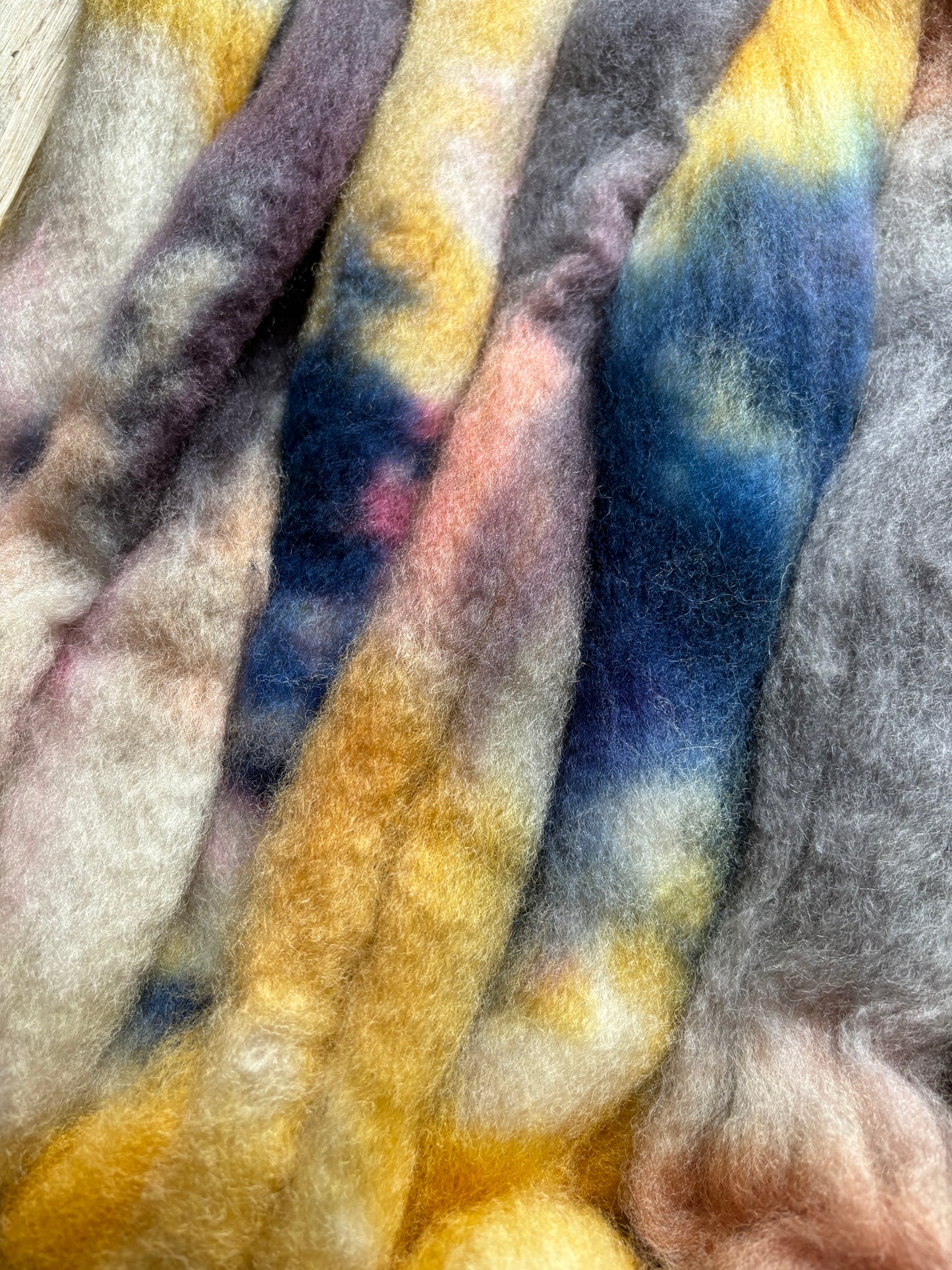 One of a Kind Batch - 100 grams of Spinning Fibre - Bluefaced Leicester Wool - 26 Micron - Hand Dyed Combed Top