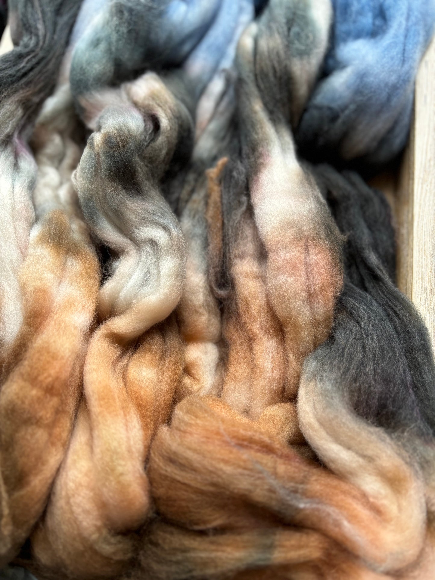 One of a Kind Batch - 100 grams of Spinning Fibre - 80% Superwash Merino Wool/ 20% Nylon - 22.5 Micron - Hand Dyed Combed Top