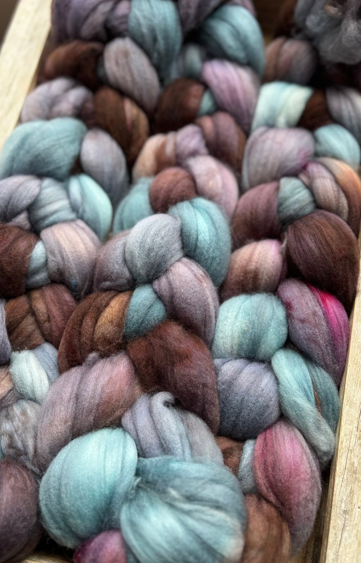 One of a Kind Batch - 100 grams of Spinning Fibre - Superwash Merino Wool 22 Micron - Hand Dyed Combed Top