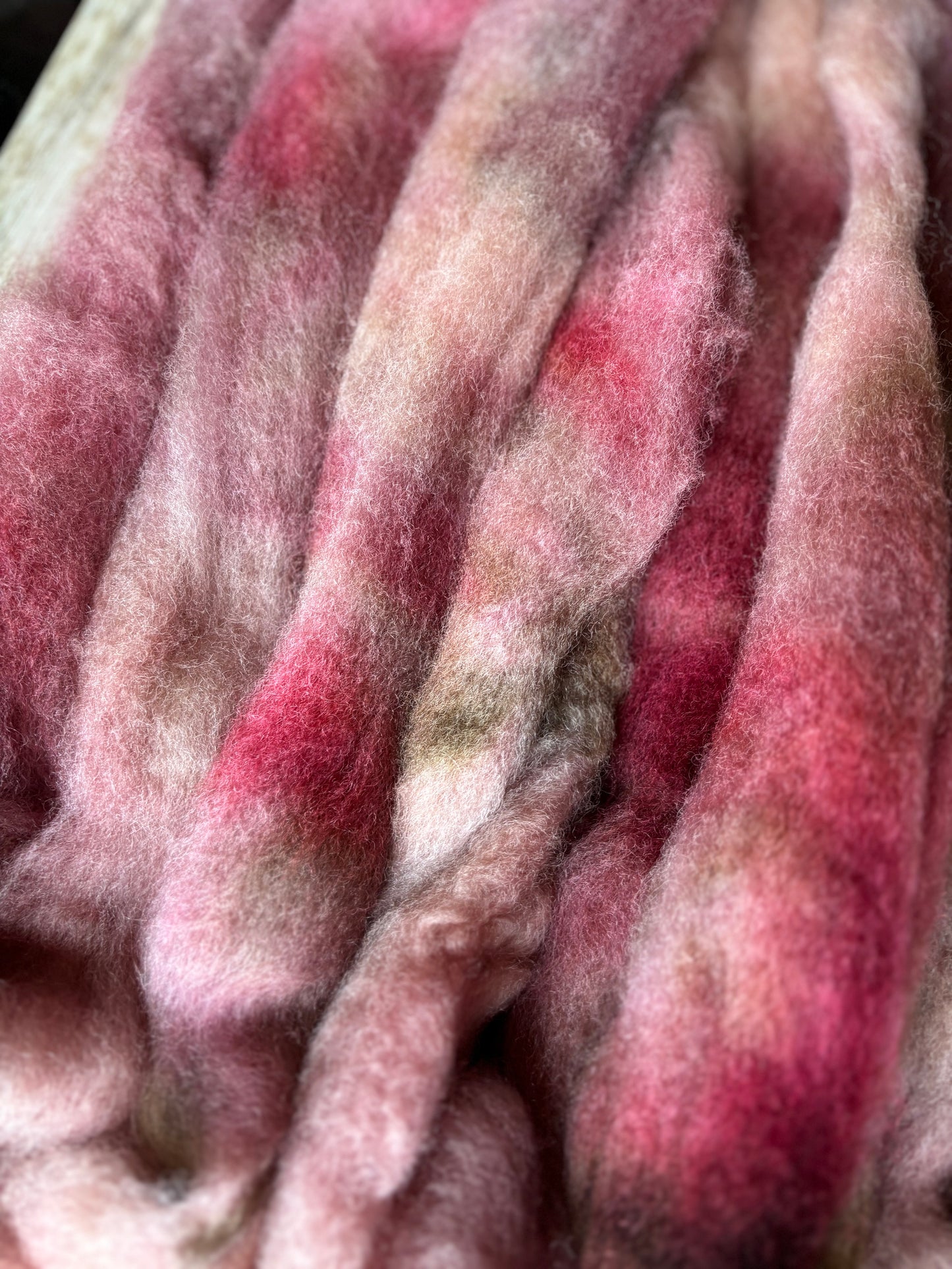 One of a Kind Batch - 100 grams of Spinning Fibre - Bluefaced Leicester Wool - 26 Micron - Hand Dyed Combed Top