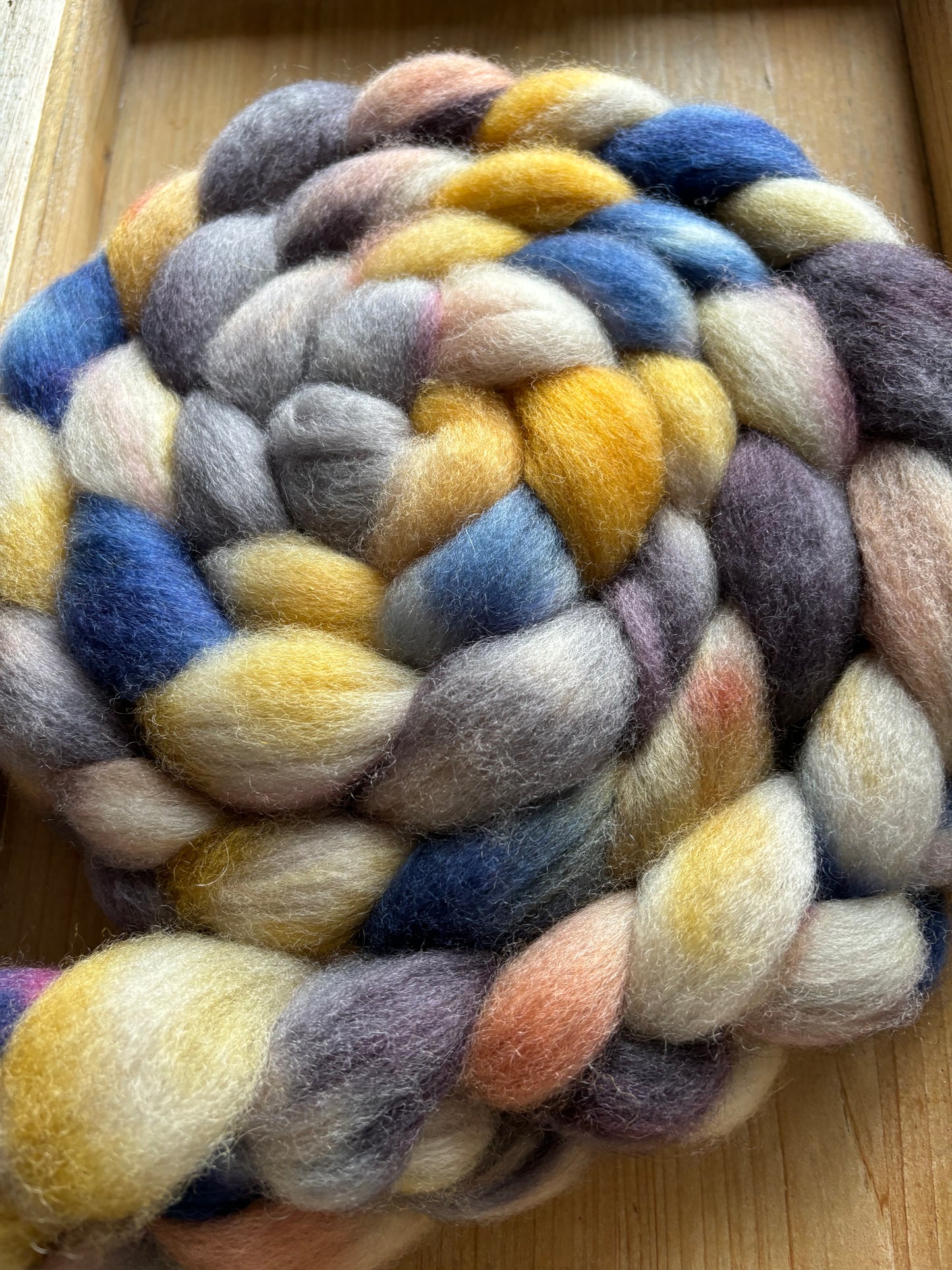 One of a Kind Batch - 100 grams of Spinning Fibre - Bluefaced Leicester Wool - 26 Micron - Hand Dyed Combed Top
