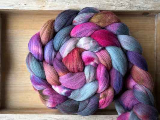 One of a Kind Batch - 100 grams of Spinning Fibre - 100% Targhee - 23 Micron - Hand Dyed Combed Top