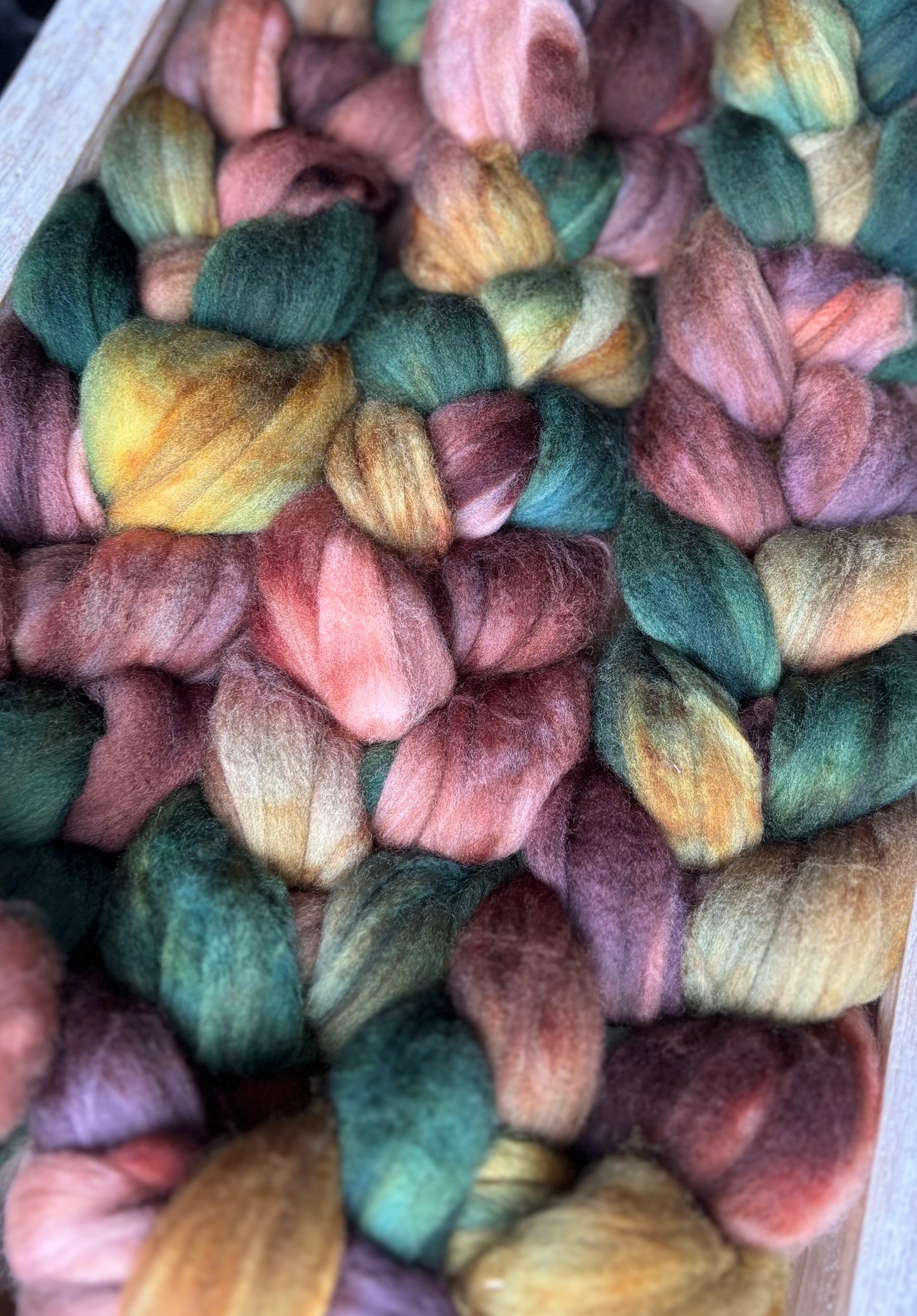 One of a Kind Batch - 100 grams of Spinning Fibre - Superwash Merino Wool 22 Micron - Hand Dyed Combed Top