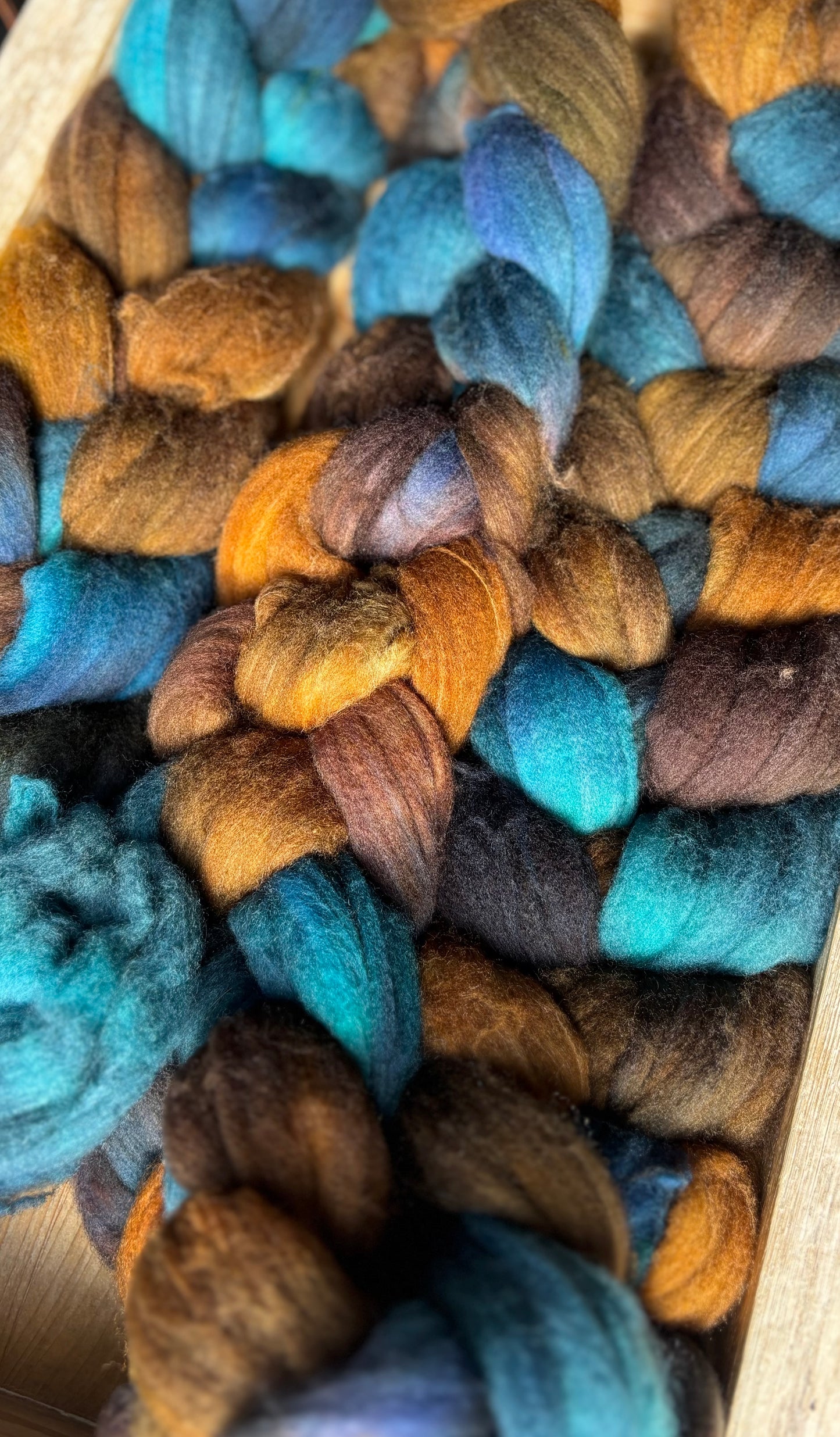 One of a Kind Batch - 100 grams of Spinning Fibre - 80% Superwash Merino Wool/ 20% Nylon - 22.5 Micron - Hand Dyed Combed Top