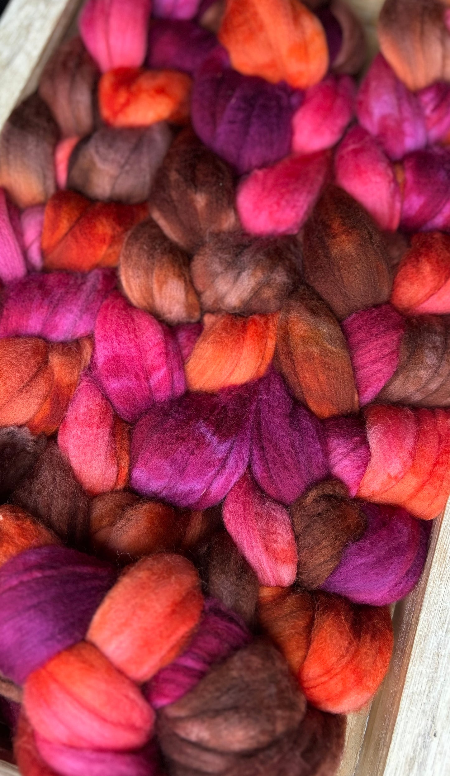 One of a Kind Batch - 100 grams of Spinning Fibre - Superwash Merino Wool 22 Micron - Hand Dyed Combed Top