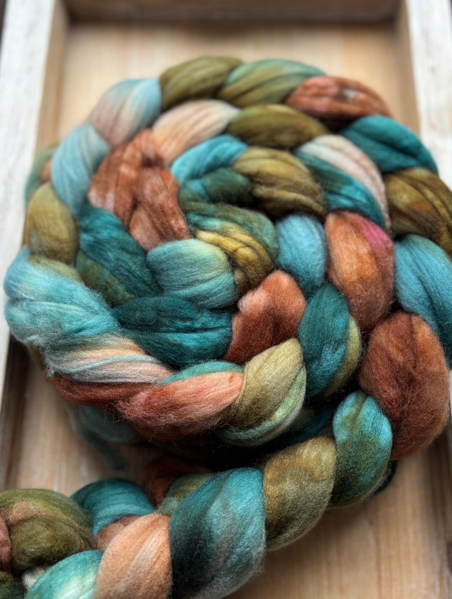 One of a Kind Batch - 100 grams of Spinning Fibre - Superwash Merino Wool 22 Micron - Hand Dyed Combed Top