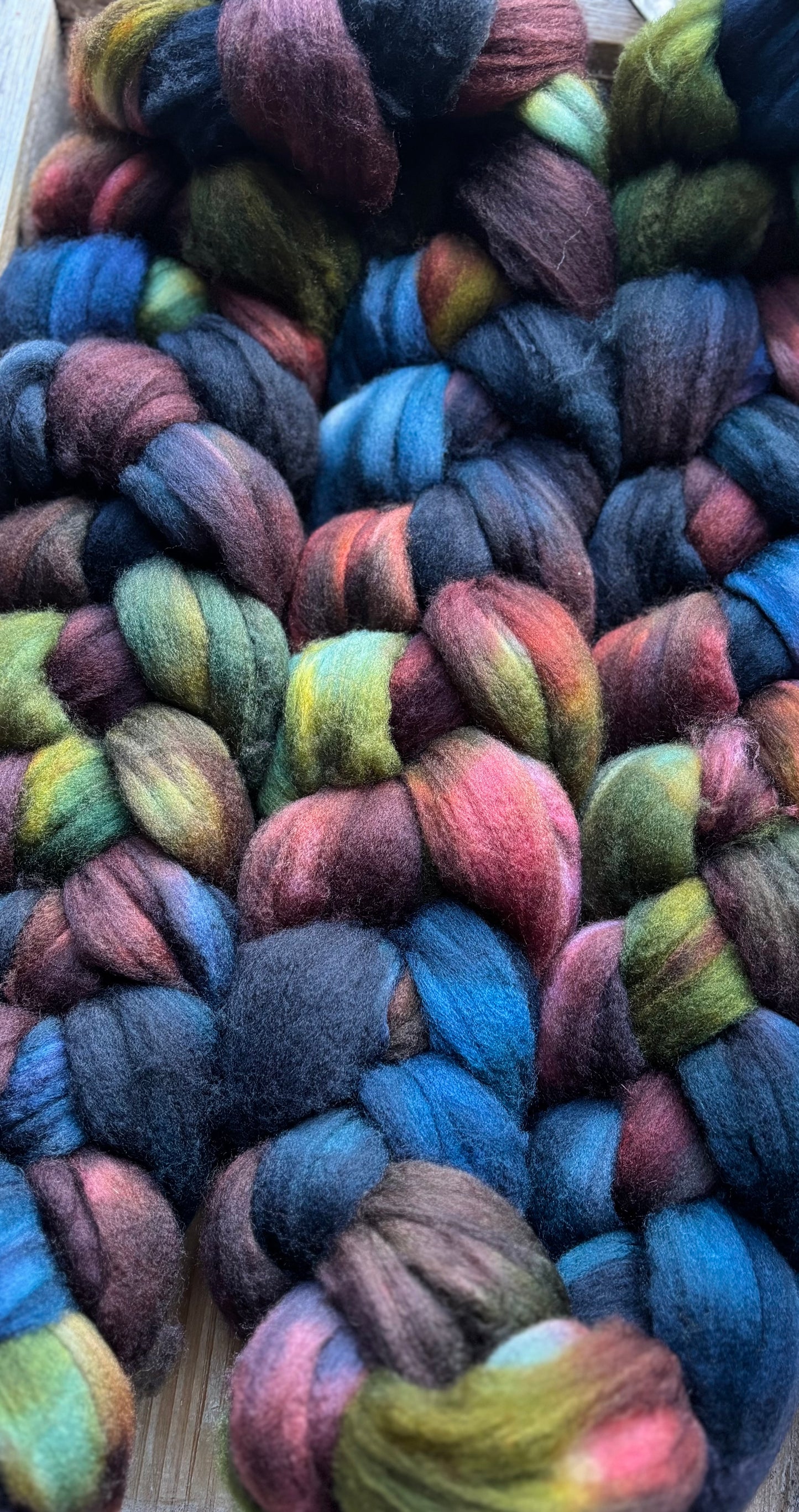 One of a Kind Batch - 100 grams of Spinning Fibre - Superwash Merino Wool 22 Micron - Hand Dyed Combed Top