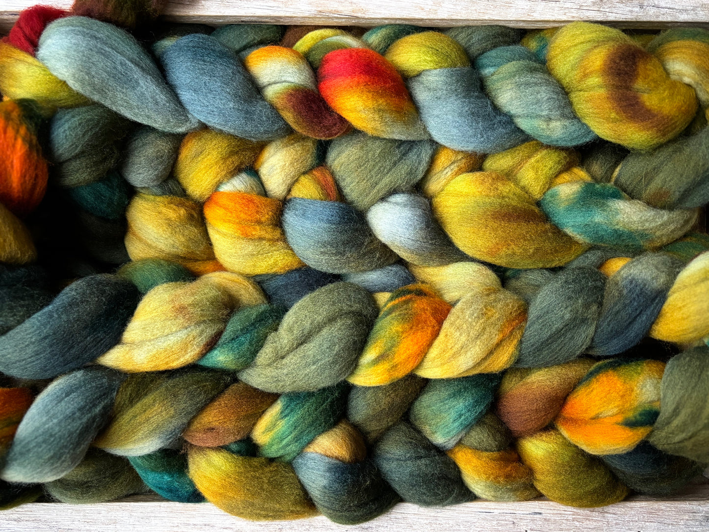 One of a Kind Batch - 100 grams of Spinning Fibre - 100% Targhee - 23 Micron - Hand Dyed Combed Top
